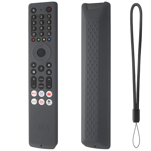 Oboe Silicone TV Remote Cover Compatible with TCL Tv Remote RC833A 4K QLED Google TV Protective Case with Lanyard (C-Dark Grey) [Remote NOT Included]