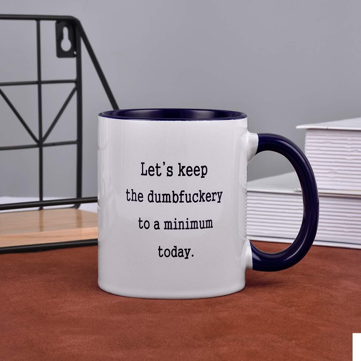 Funny Coffee Mug Let's Keep To A Minimum Today The Office Coffee Tea Cup with Cheerful Quote Novelty Mug for Office Friends Men Women