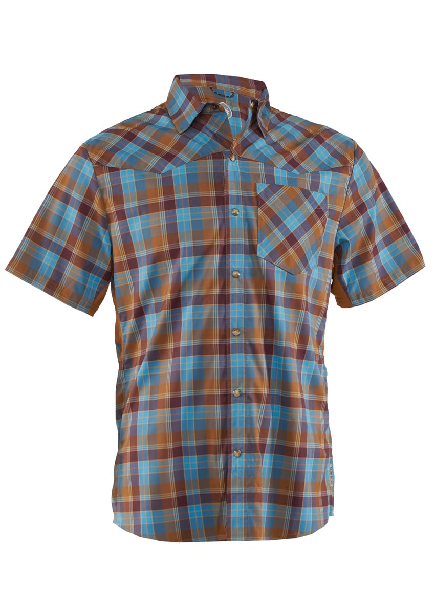 Apparel New West Cycling Shirt - Men's Short Sleeve Cycling Jersey - Sport Fit Snap Down Top - 50 UPF Riding Shirt