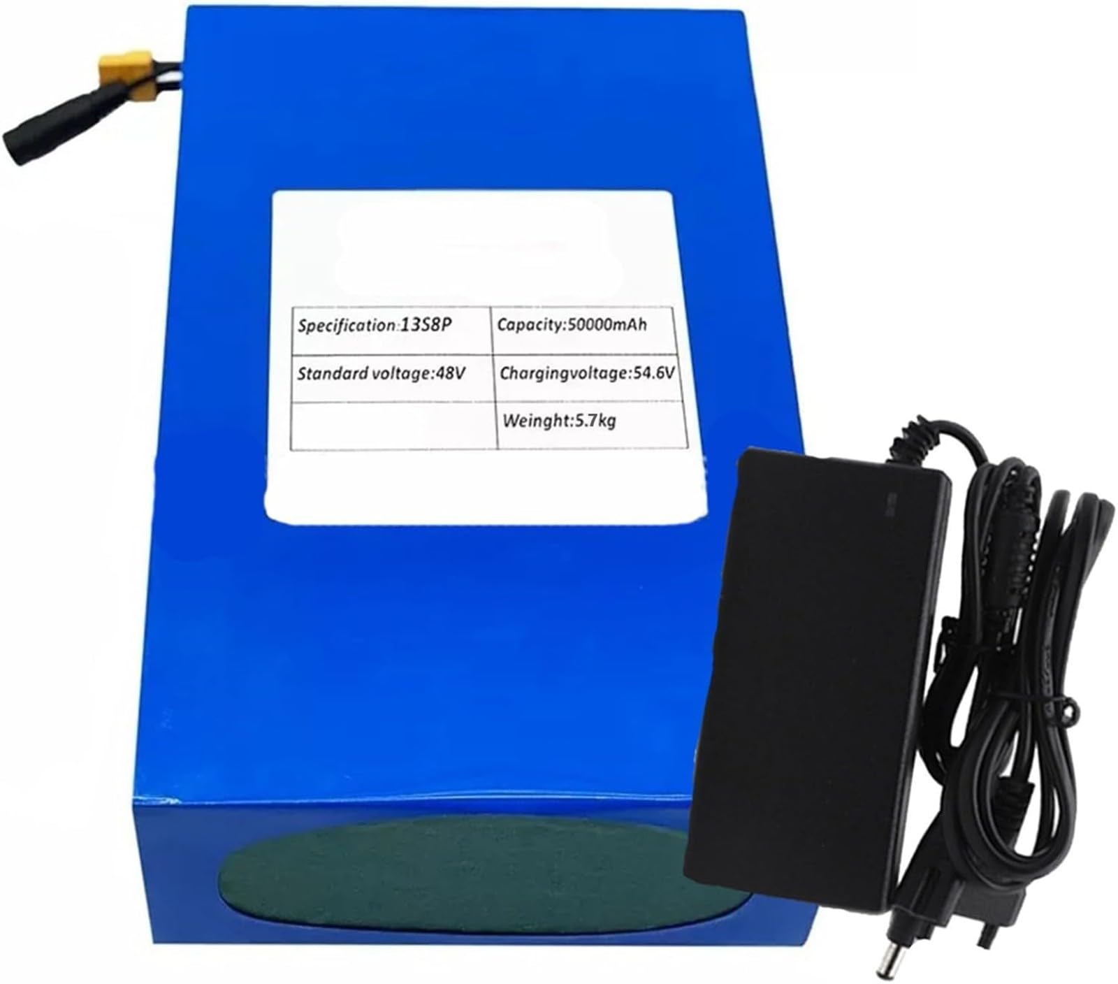 Batteria Per Bici Elettrica 48V 50Ah, Ebike Batteria 48V 50Ah 13S8P Integrata BMS Impermeabile PVC Con Caricabatterie 48V 50Ah,XT60+DC