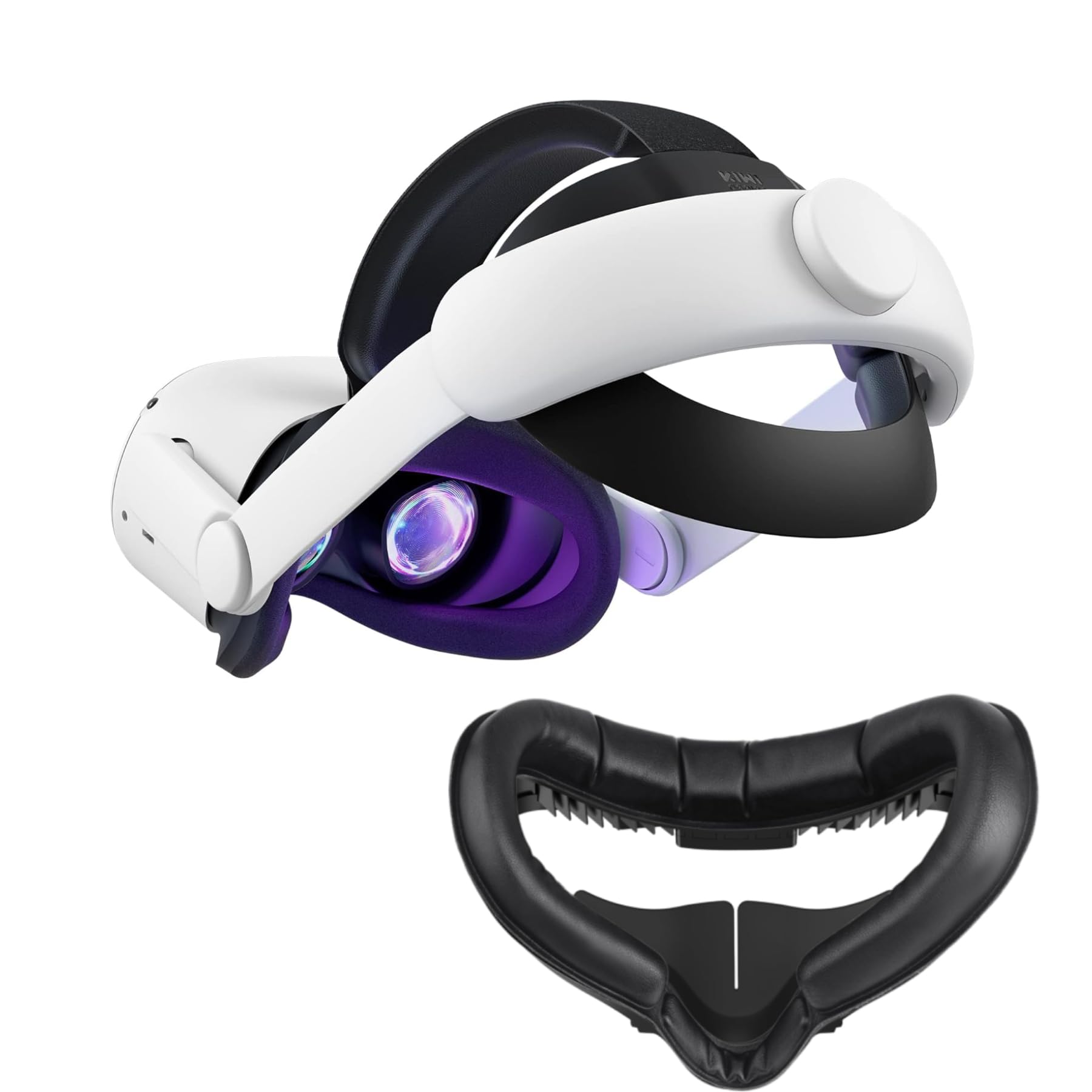 KIWI design Correa Elite Ajustable Compatible con Quest 2 Accesorios et KIWI design Face Cover Cómoda Compatible con Quest 2 Accesorios, Diseño de Circulación de Aire de Interfaz Facial Transpirable