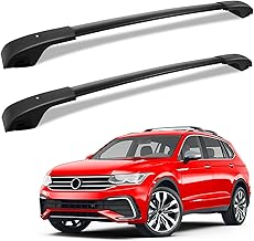 KINGGERI Roof Rack Cross Bars Fit for Volkswagen Tiguan 2018 2019 2020 2021 2022 2023 2024 2025 2026 and Taos 2022-2026, Aluminum Roof Rails Crossbars Rooftop Cargo Luggage Rails Kayak Skiboard Black