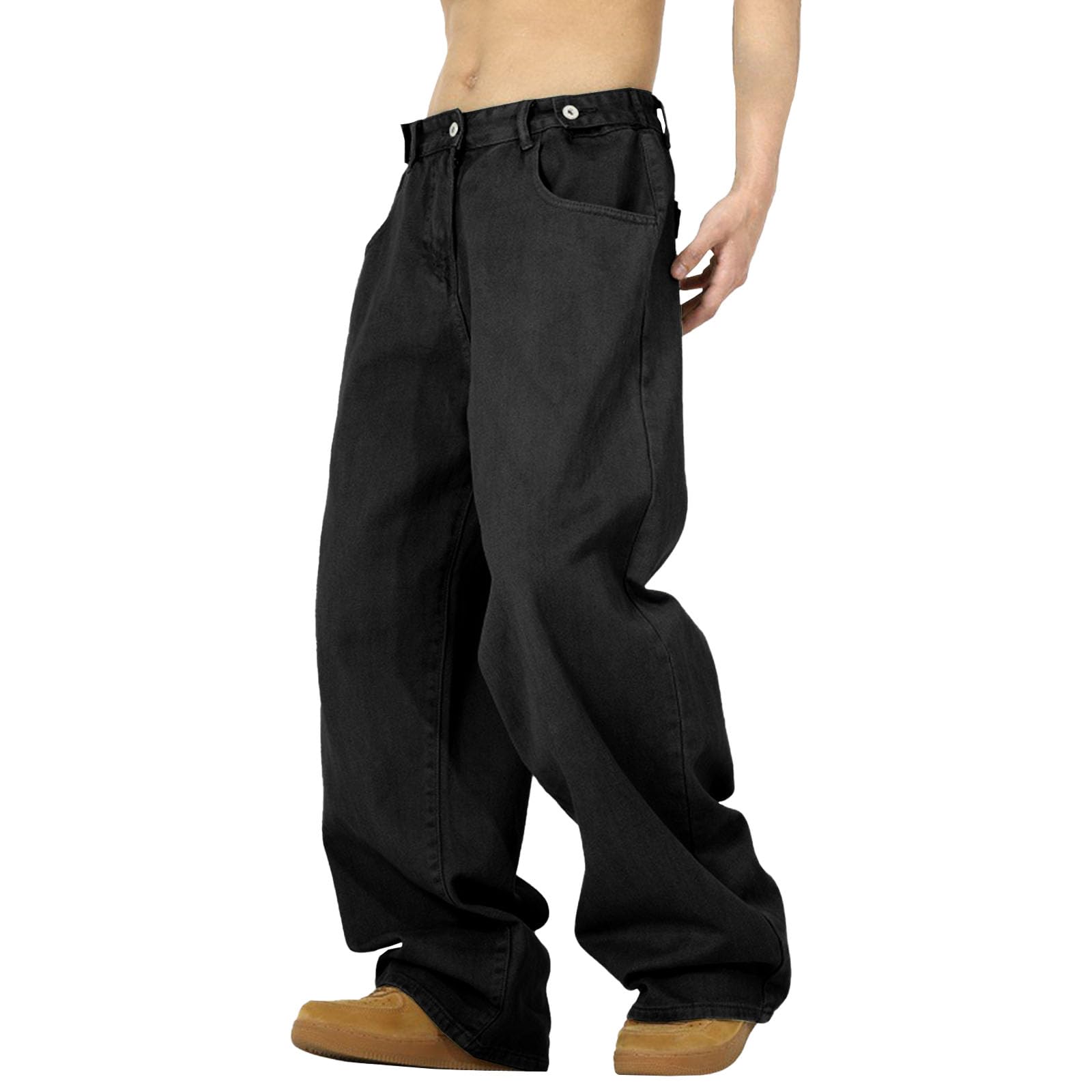 Mens Baggy Straight Leg Jeans Y2k Hip Hop Denim Wide Leg Pants Skateboard Pants Fashion Jeans Vintage Streetwear