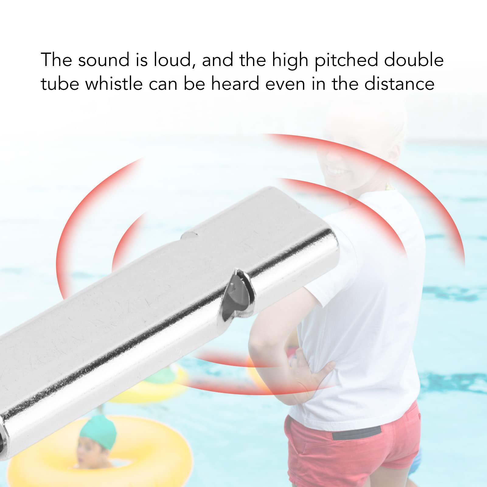 Emergency Whistle, 10Pcs Survival Safety Whistles for Outdoor Camping Aluminum Alloy High Frequency Survival Whistle with Keychain (Silver)