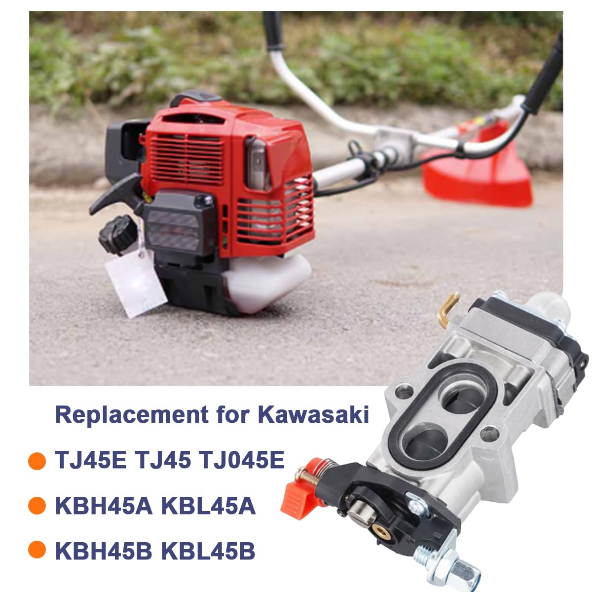 ZAMDOE Carburatore per Kawasaki TJ45E TJ45 TJ045E KBH45A KBL45A KBH45B KBL45B 2 Tempi Decespugliatore Parte 15004-2060 Carburatore Candela Guarnizione Linea Carburante Filtro