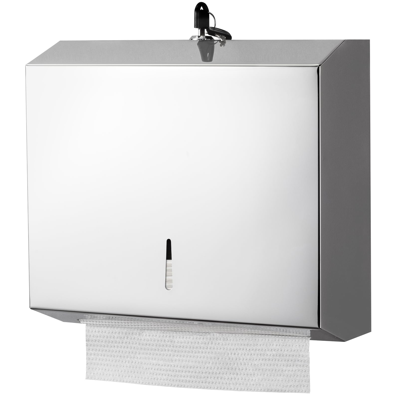 Paper Towel Dispenser Wall Mount Commercial, C Fold Multifold Hand Paper Towel Dispenser, Stainless Steel Tissue Holder(Chrome)