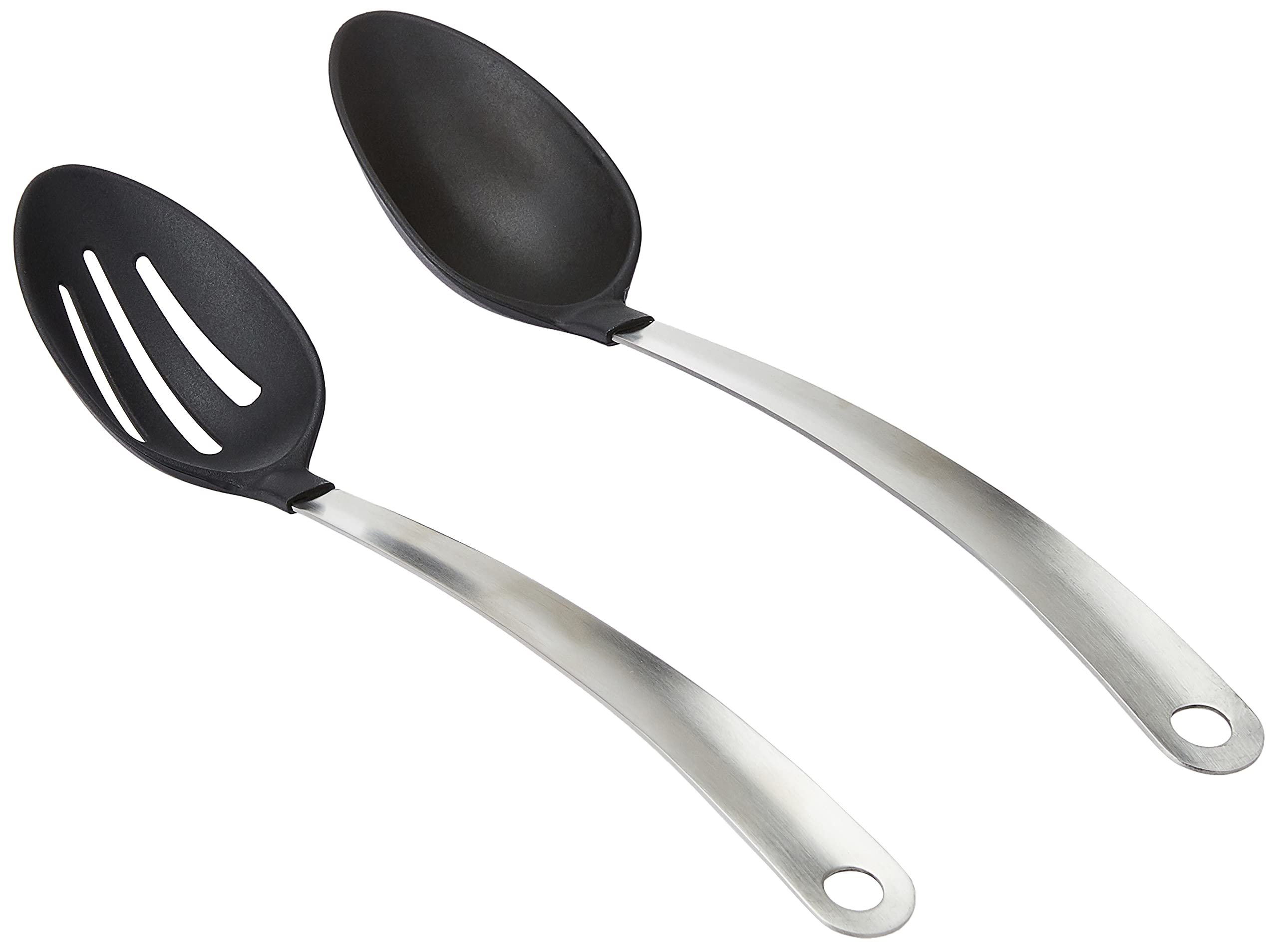 Amazon Brand - Solimo Serving Spoon & Slotted Spoon with Stainless Steel Handle, Set of 2