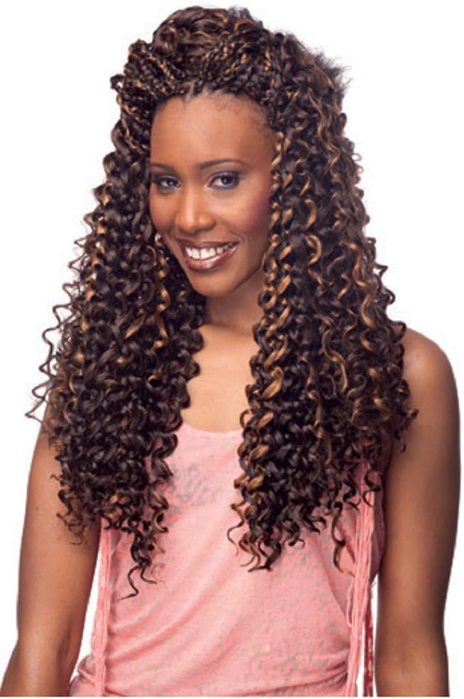 20 Inch Crochet Braids Cherish - Brazilian Curly Bulk 20 Inch Extensions Synthetic Crochet Braiding Hair - Foto 4