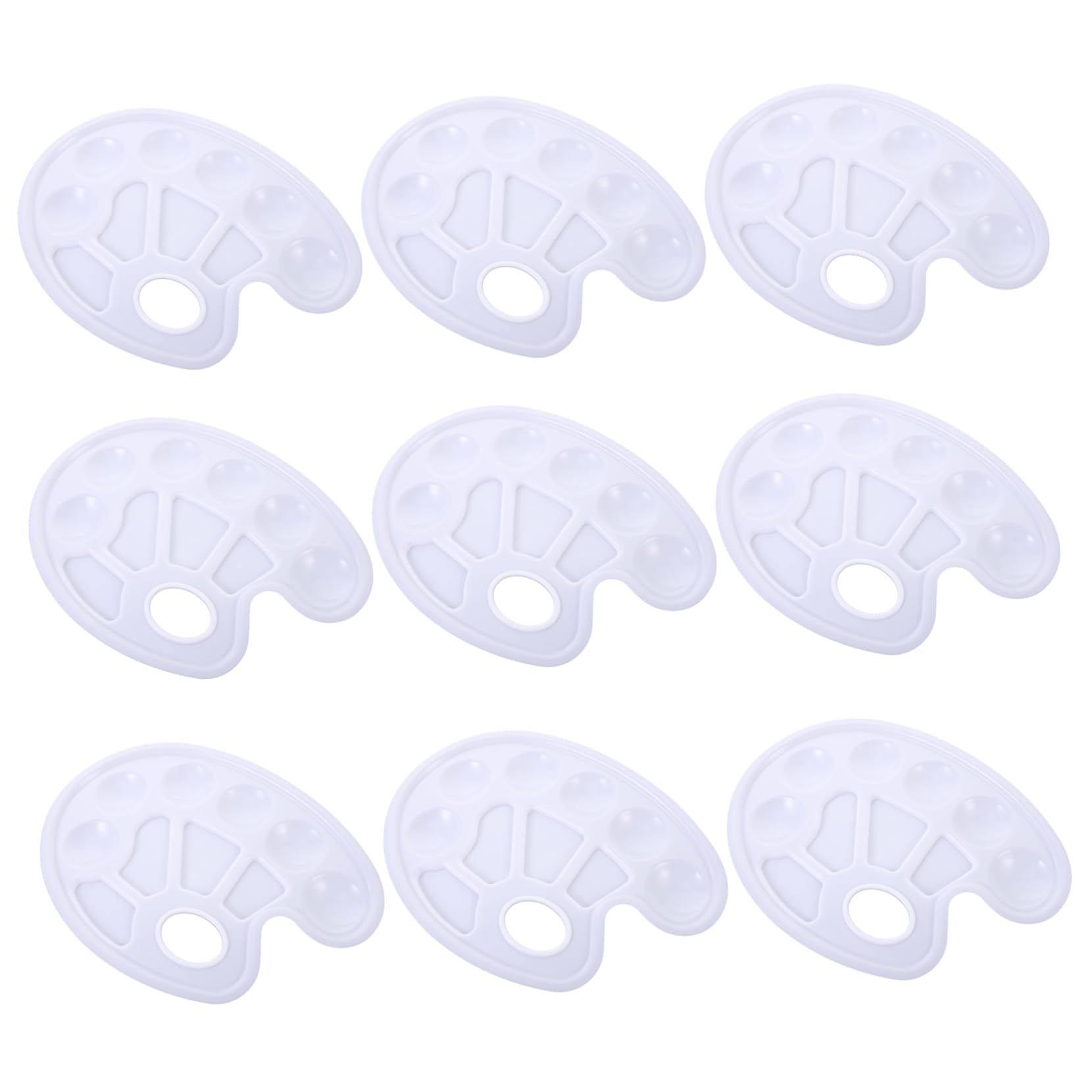 jojofuny 5 Ensembles Palette Plateau Mélange Aquarelle Assiettes Plaques De Peinture Art Bacs À Peinture pour Peinture Acrylique Doublure De Bac À Peinture Plastique Blanche 10 Pièces * 5