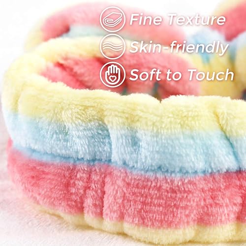 Miniatura 4 de 3 otters Banda para el pelo con lazo, 8 diademas de spa, diademas de maquillaje facial para mujer, para ducha, lavado de cara, envolturas suaves de