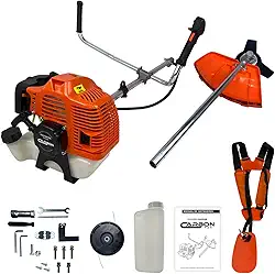 Roçadeira Gasolina Bipartida Profissional 52cc 2,5HP Muito Potente, com Lâmina 3 Pontas, Cinto Duplo Almofadado e Carretel Nylon Carbon Fak