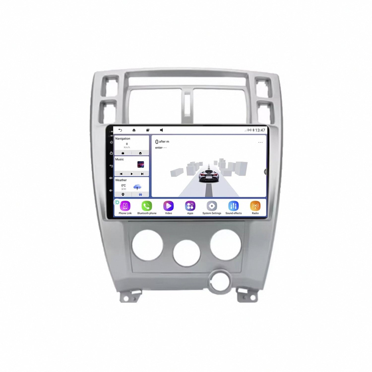 Wyświetlacz Carplay dla Hyundai Tucson para 2004-2013 Z Bluetooth, Fm, Aux, Nawigacją Mapową Oraz Asystentem Głosowym Siri; Obsługa Aux/Airplay/Fm, 4 Rdzeń 2G+32G