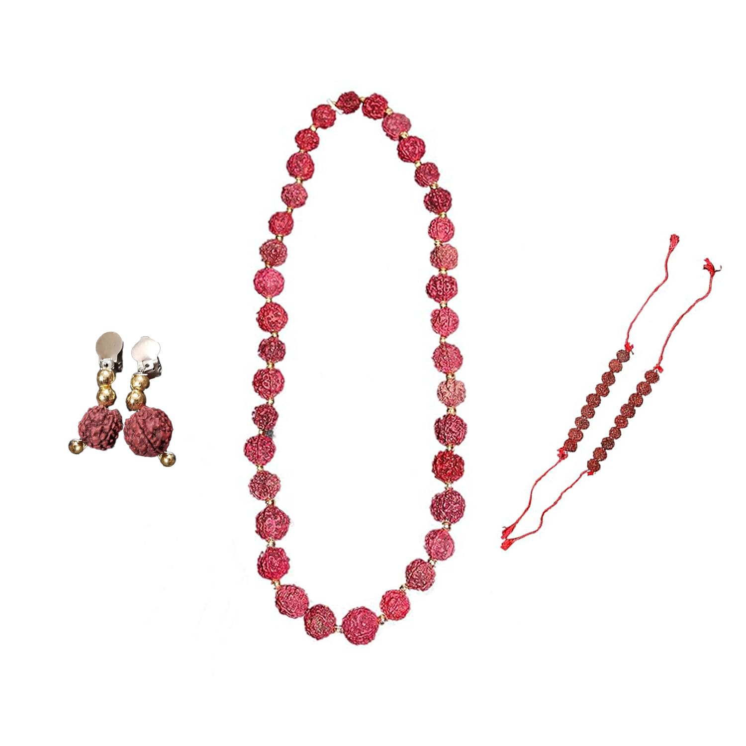 Kaku Fancy Dresses Rudraksh Mala, Earring & Bajuband Set for Mythological Character Costume - Suitable for Kids & Adults (B0CWLDWRK2) Amazon Price History, Amazon Price Tracker