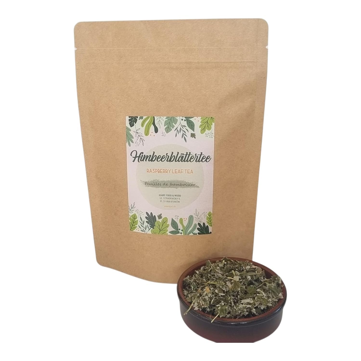 IGART FOOD&WOOD Hojas de frambuesa para infusión 2000g, 100% naturales, hojas secas para té, calidad 1A – ideal para mezclas de té, 2KG