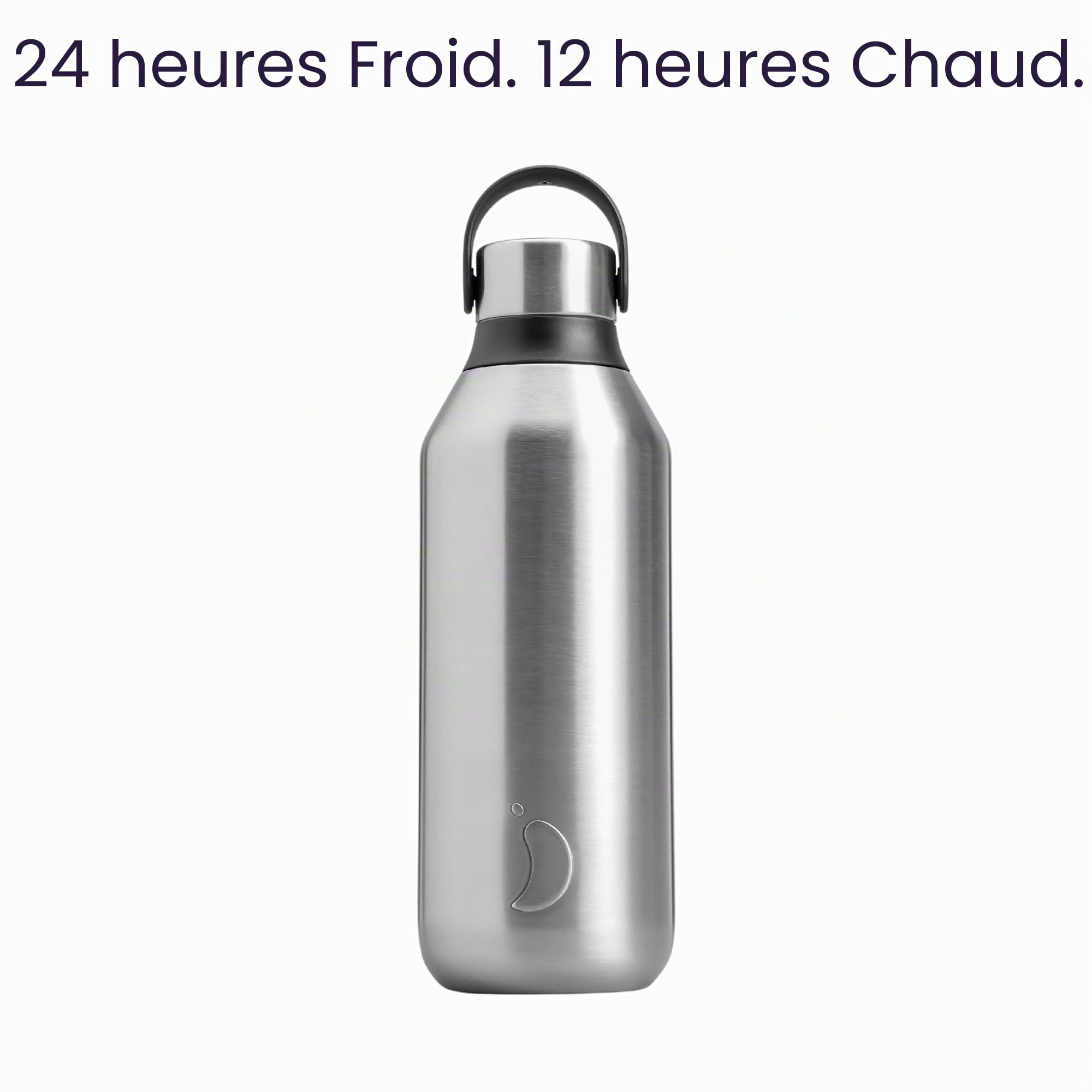 Chilly's Gourde Series 2 - Bouteille Isotherme en INOX avec Collerette Souple & Anse - Thermos pour Boissons Chaudes & Froides - Étanche, sans Condensation