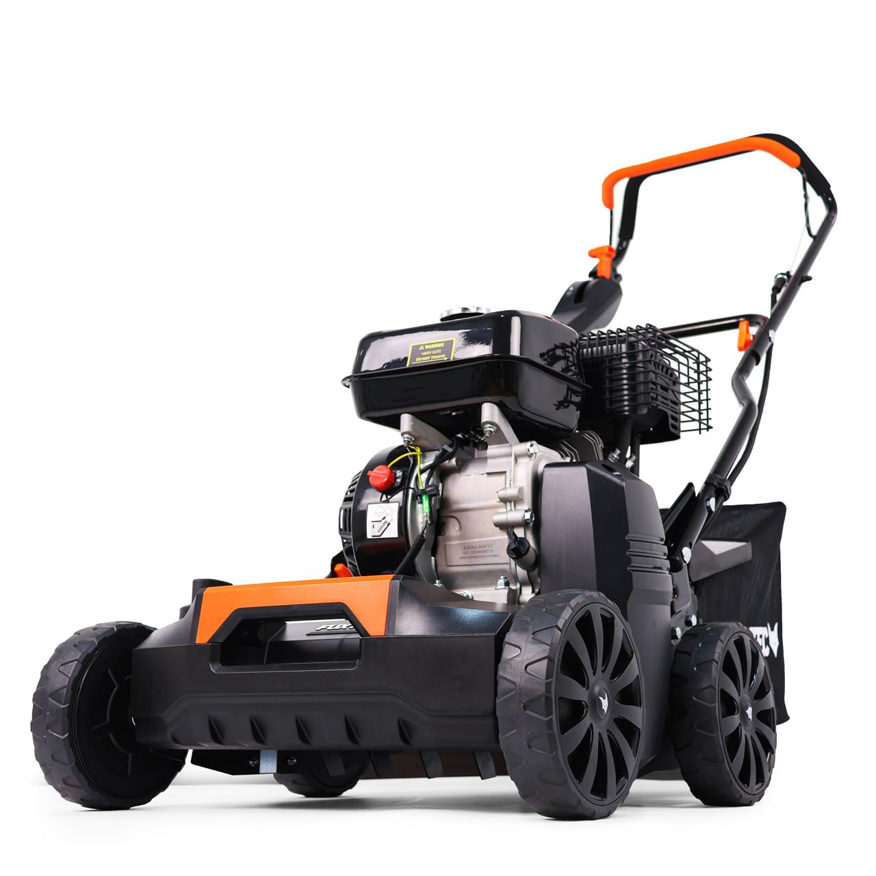 FUXTEC Escarificador Aireador de Gasolina 3 en 1 FX-BV240 Motor 4 tiempos 4,1 kW, rodillo con 18 cuchillas y 24 púas de resorte, asa de transporte y recolector de 45 L