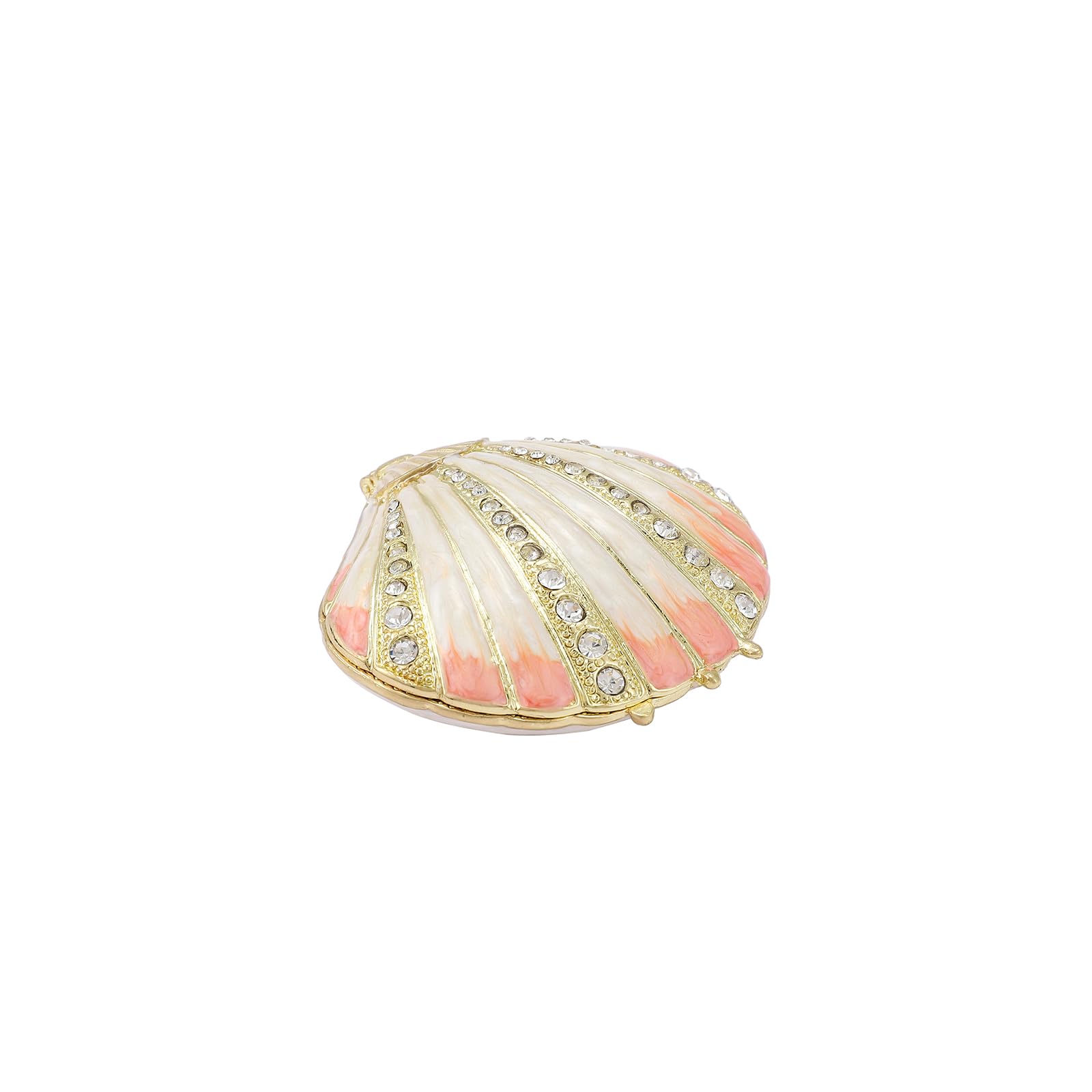 Boîte à bijoux coquillage rose à charnière pour un cadeau inoubliable