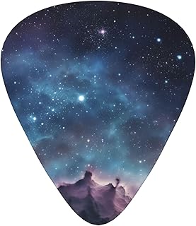 Mysterious Stars Guitar Picks 12 Pack Bass Picks with Organizer Box Guitar Plectrum Includes Thin Medium Heavy Guitar Picks Ukulele Picks for Bass Acoustic Electric Guitars