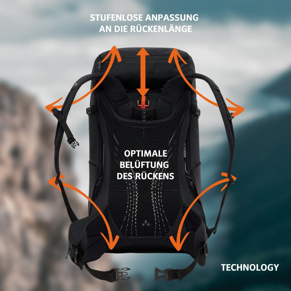 VAUDE Brenta 30 Wanderrucksack 30L mit ergonomischem Tragesystem, atmungsaktiver Rückwand, Trinksystem-Fach und verstellbaren Gurten ideal für längere Wanderungen