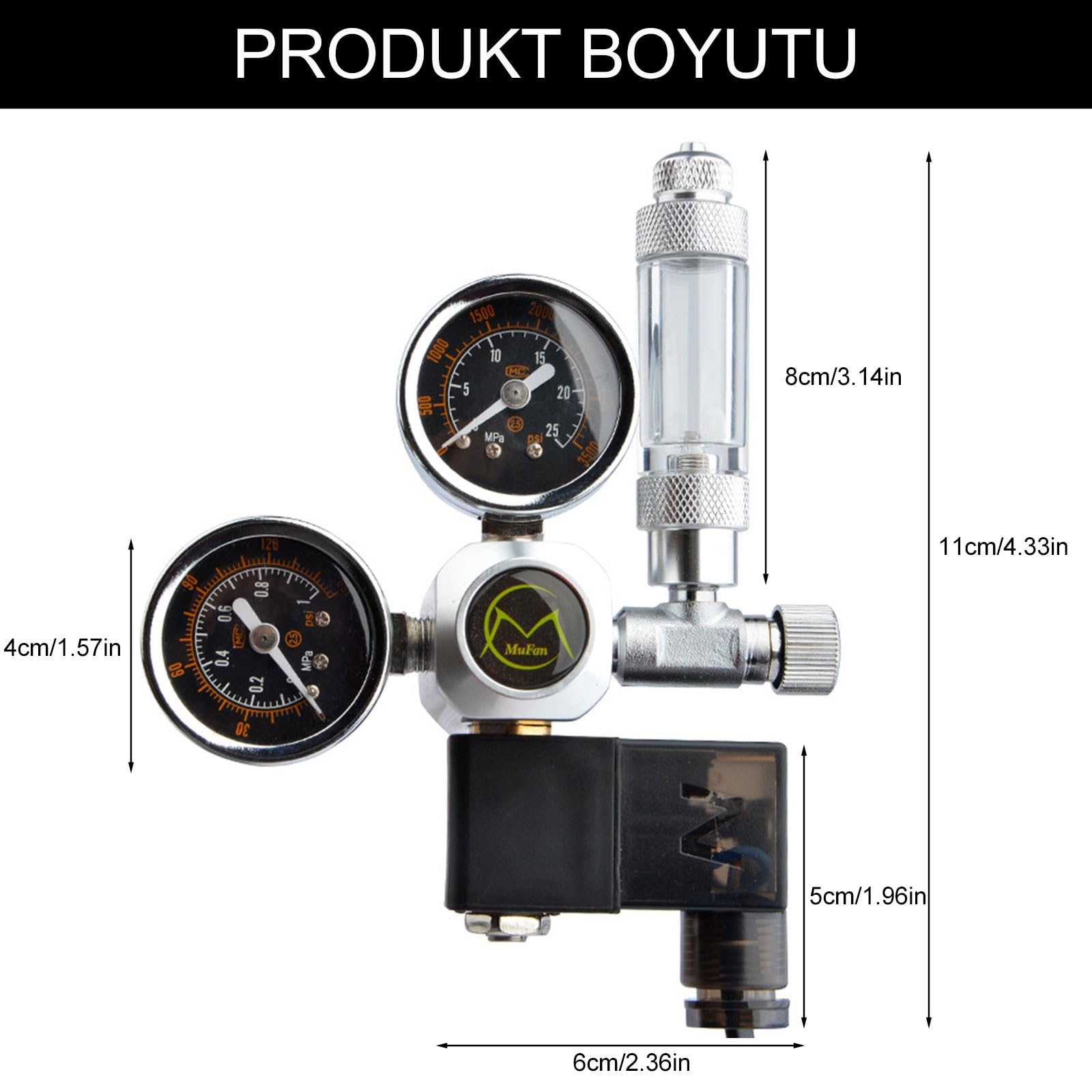 Regulador de Co2 seguro y estable para acuario, válvula solenoide ABS fiable para el crecimiento de plantas, regulador de Co2, Reactor generador de Co2