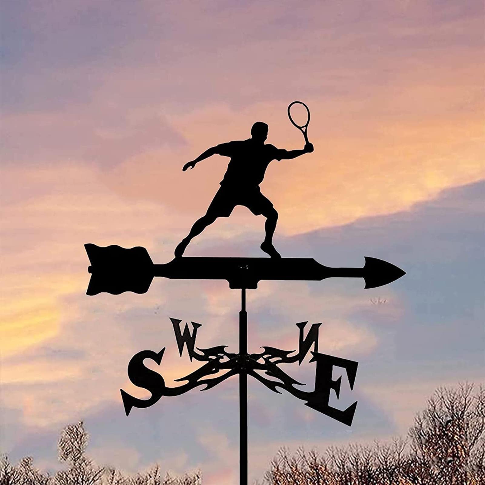 Dekoracyjna wiatrowskaz Weathervane Garden Mount Yard Stake, żelazna wiatrowskaz Farma Trwała scena, narzędzie pomiarowe Budowa palików ogrodowych Weath Wskaźnik kierunku wiatru (kolor: surfer)