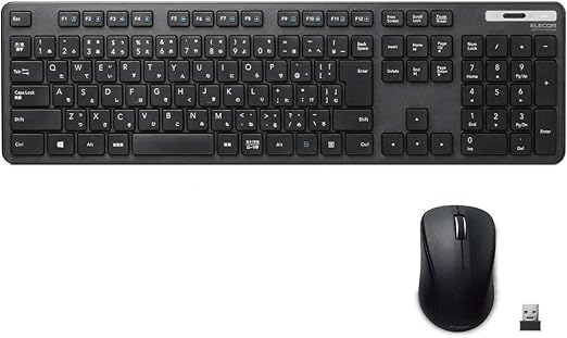 エレコム キーボード ワイヤレス 無線 薄型 フル マウス付 メンブレン TK-FDM110MBK(1セット)