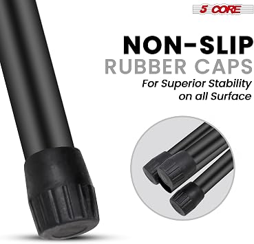 5 Core Speaker Stand Pair Mount Holder Tripod w/Adjustable Height to 72 Universal 35mm Compatible Insert w Safety Pin and Knob Tension Lock for Studio Stage Home Black