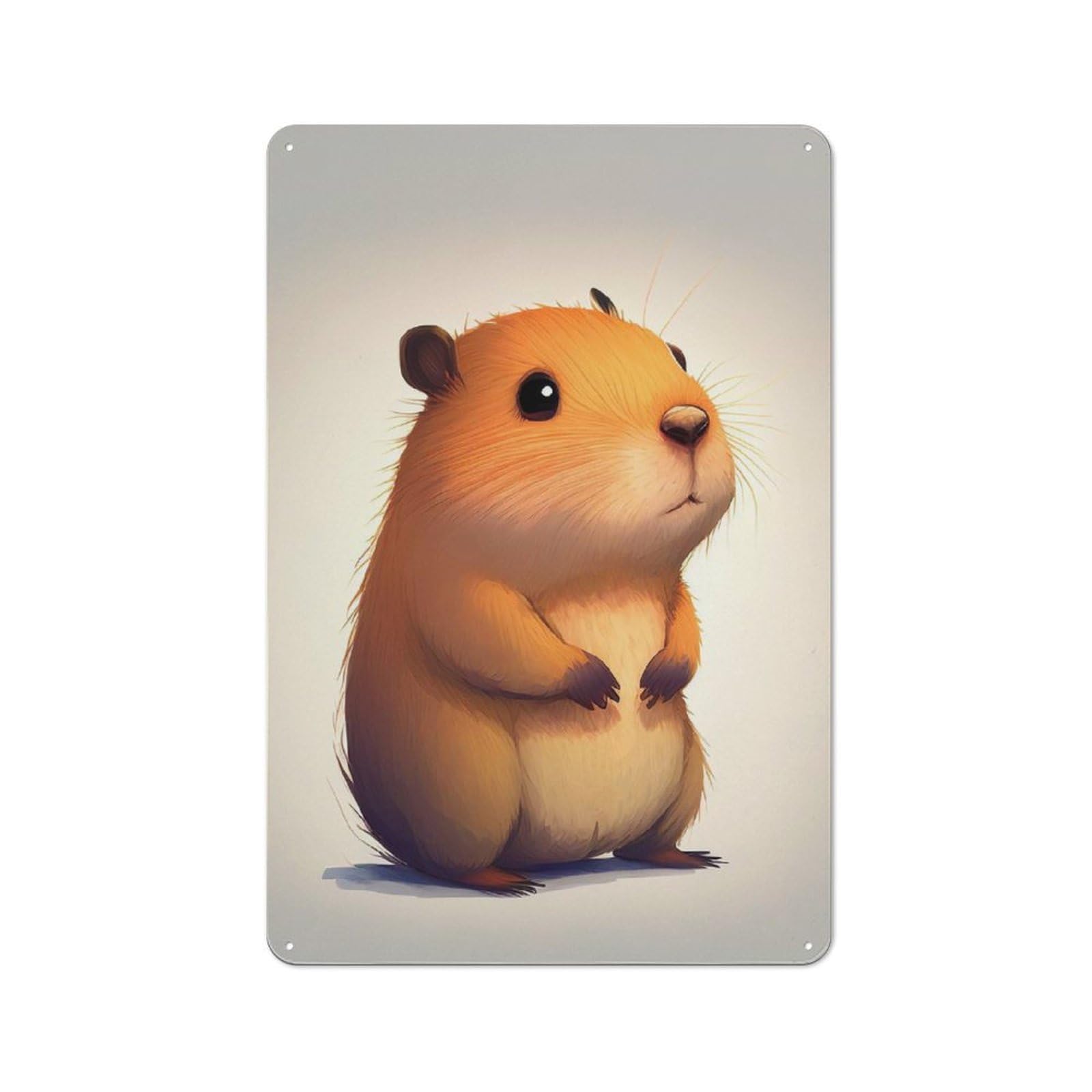 Junmoney Capybara Cute Animal Tin Wall Plaque 30X20cm, Rustic Farmhouse Wall Decor For Dining Room, Cafe, Entryway Or Family Room