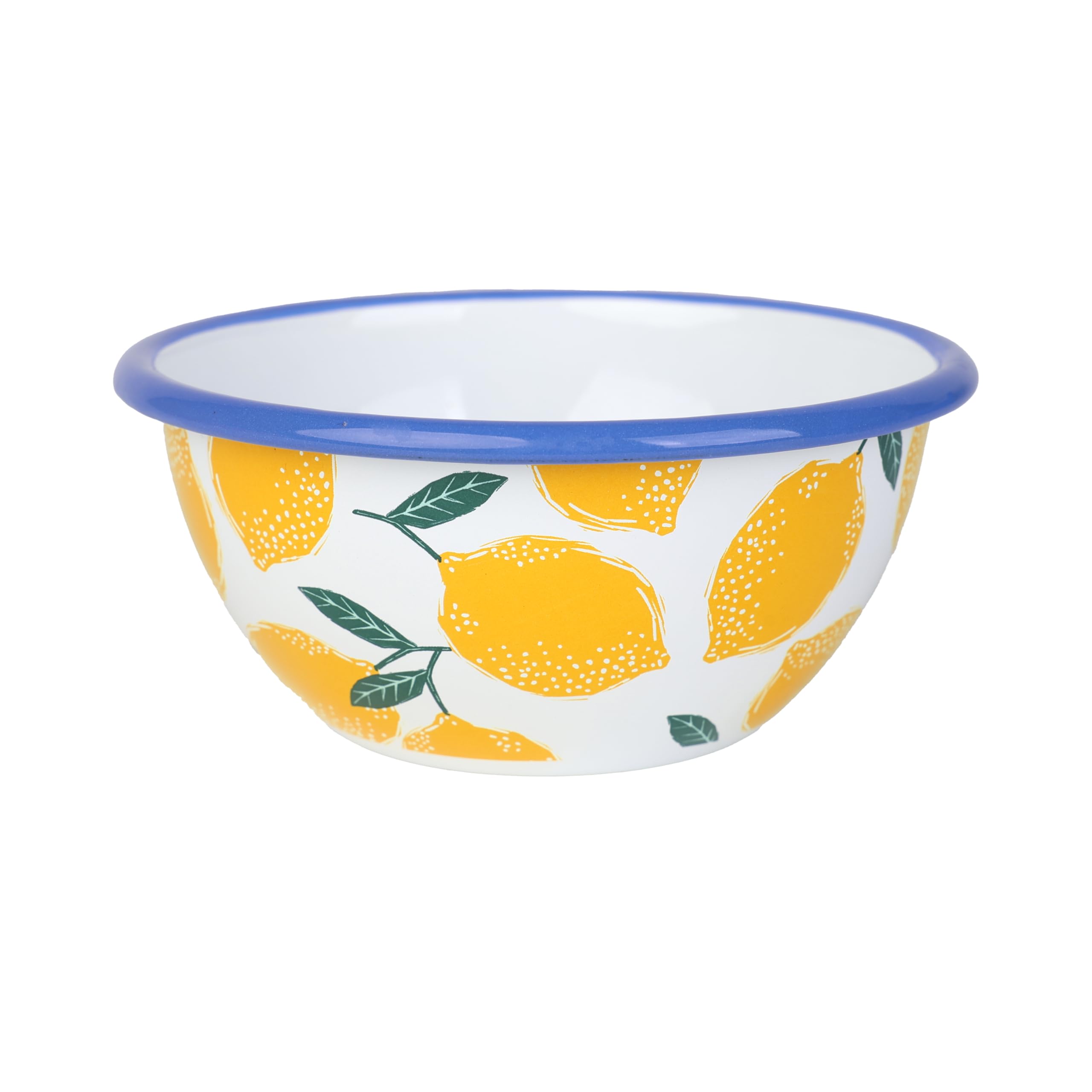 Talking Tables Handmade Small Enamel Bowl 12cm with Lemons Design, Shatterproof & Dishwasher Safe, Reusable Tableware for Indoor & Outdoor Dining, Snacks, Desserts, BBQs & Picnics