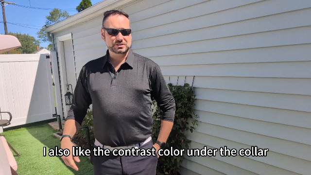 Camiseta polo para hombre de manga larga SAMERM, transpirable y con protección UV 50+, tejido elástico 4 vías, ideal para golf, trabajo de oficina y uso casual miniatura 7