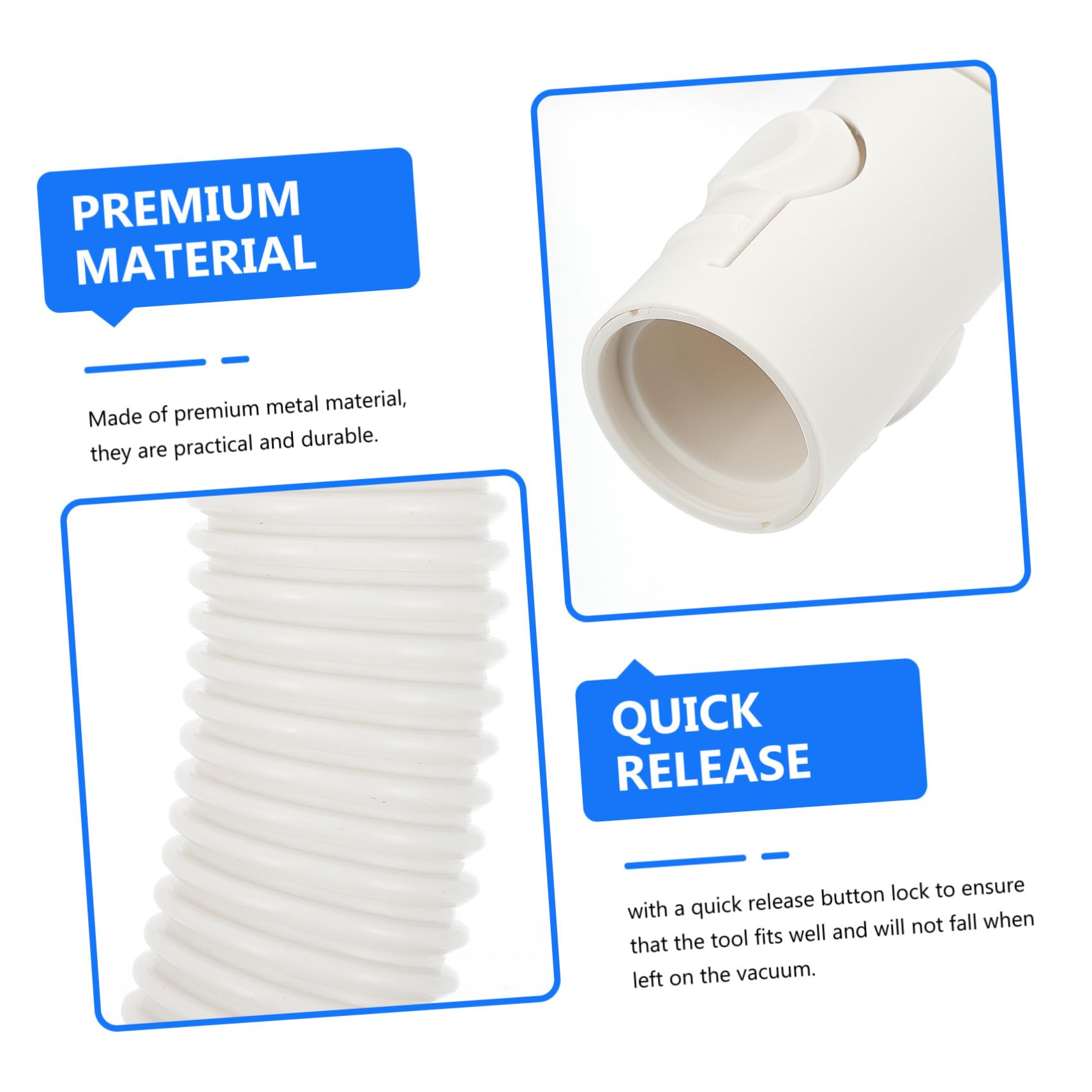 Tubo Flessibile per Aspirapolvere di Ricambio Bianco Eva | 1 Pezzo, per Aspirazione Polvere e Raccolta, Installazione Semplice, Uso Casa e Officina
