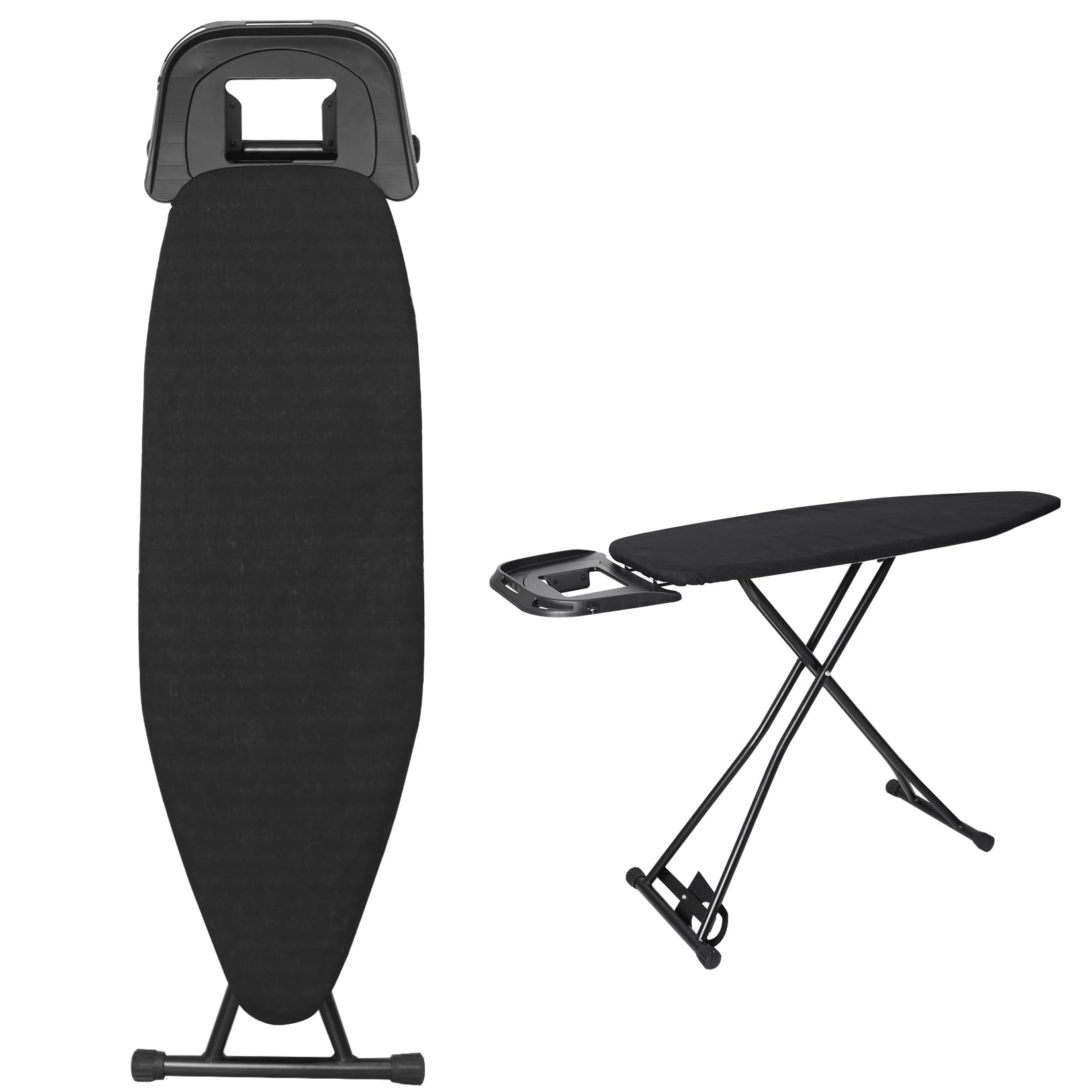 Duffy Black (120Cm X 40Cm) Duffy® Ironing Board - 120 X 40Cm Ironing Board Table Folding Metal Iron,Lightweight Iron Board Rack Foldable Non Slip Adjustable Height (Black)