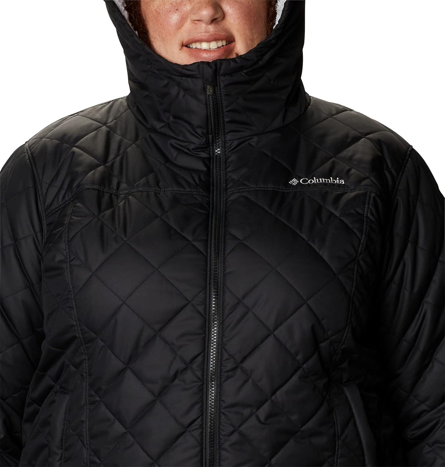 columbia copper crest quilted long jacket