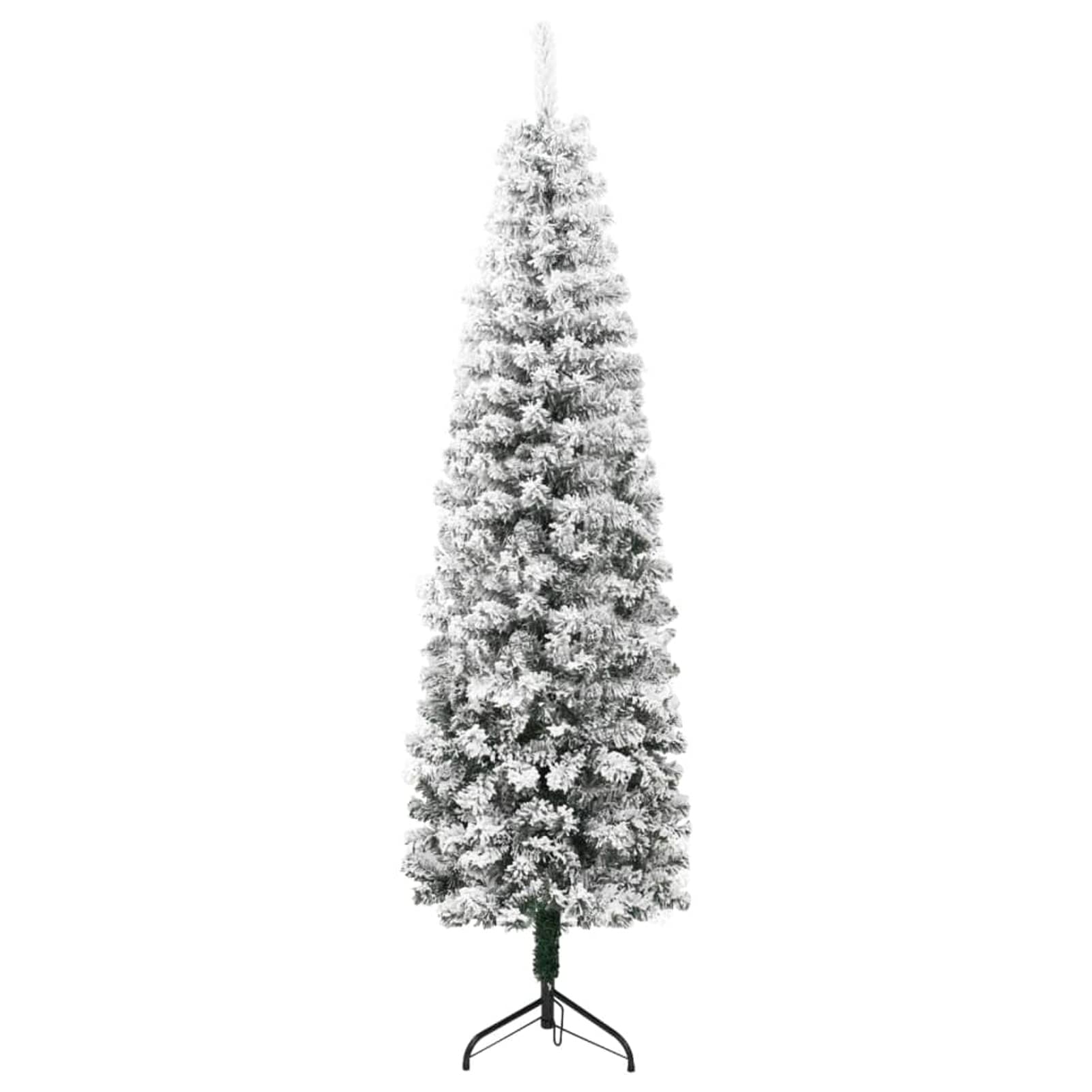 Chusui Mitad árbol Navidad Artificial Delgado con Nieve, Arbolitos De Navidad, Decoración Navideña, Christmas Tree, Arvore De Natal, Pino Navidad, 210 cm