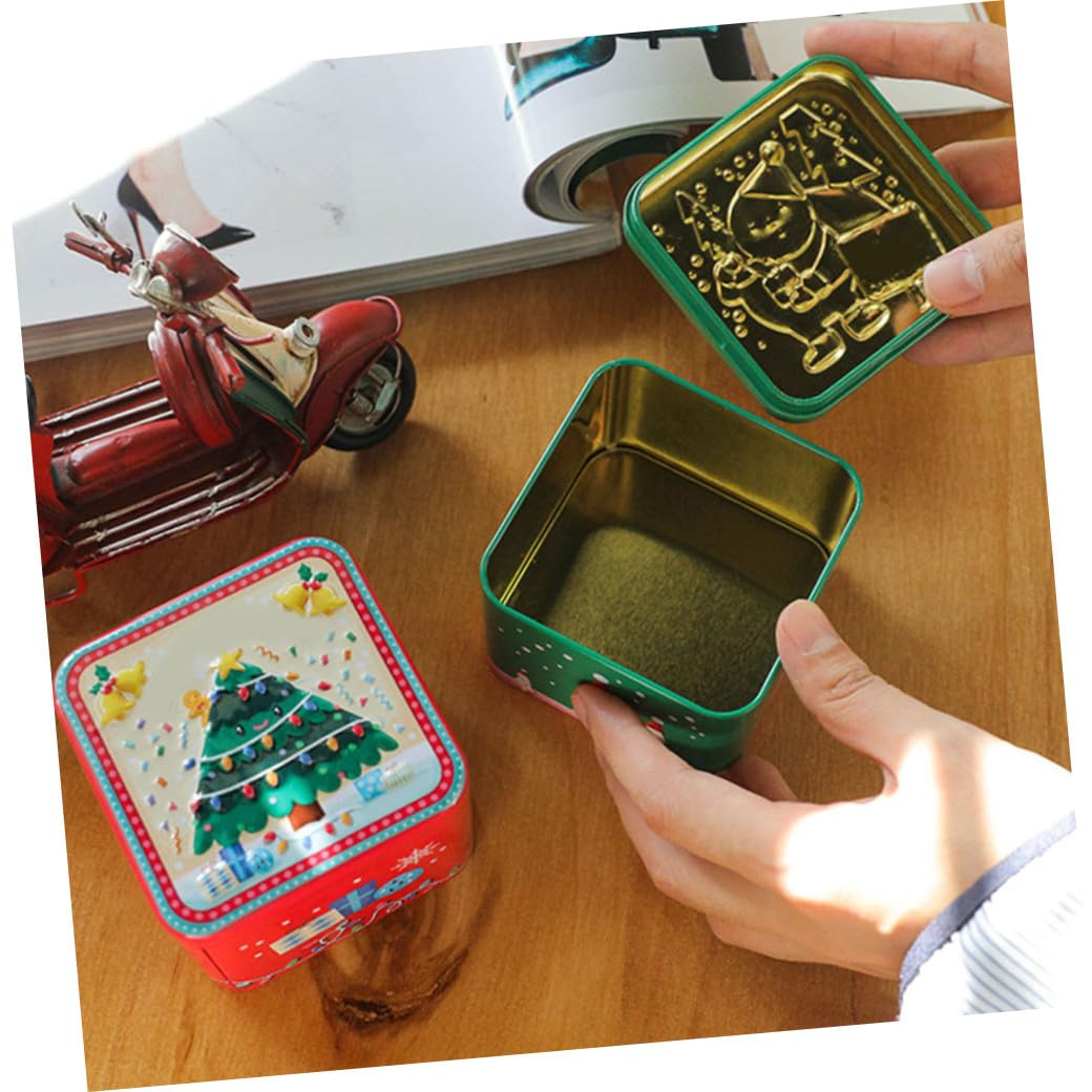 VILLFUL 8 Piezas Caja de Obsequio Cuadrada Navideña Caja de Dulces para Navidad para Guardar Dulces y Estilo