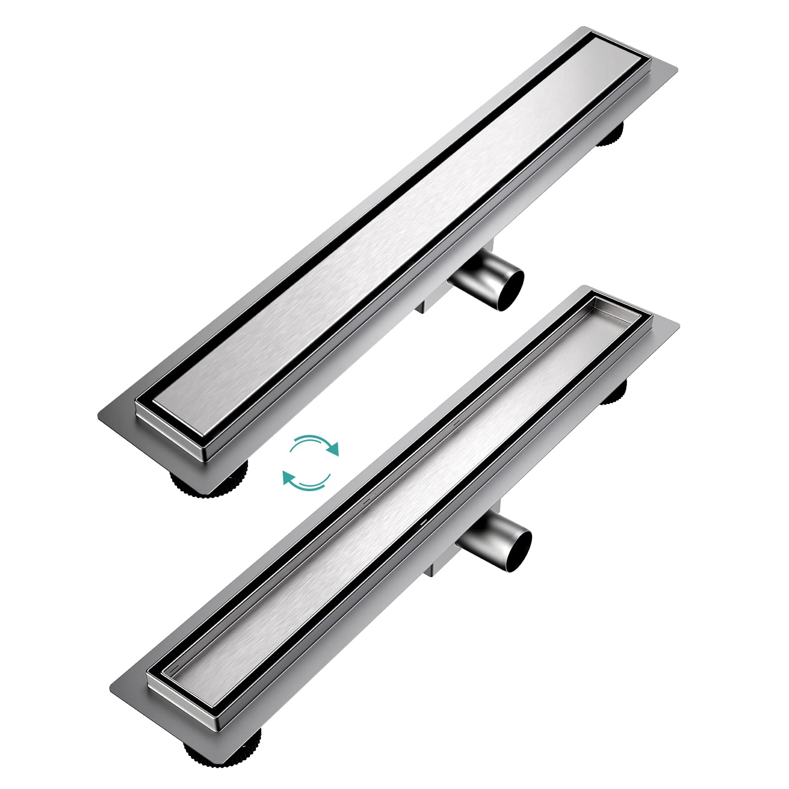EMKE FD260BN Canaleta de Ducha, Acero Inoxidable Cepillado, 60cm