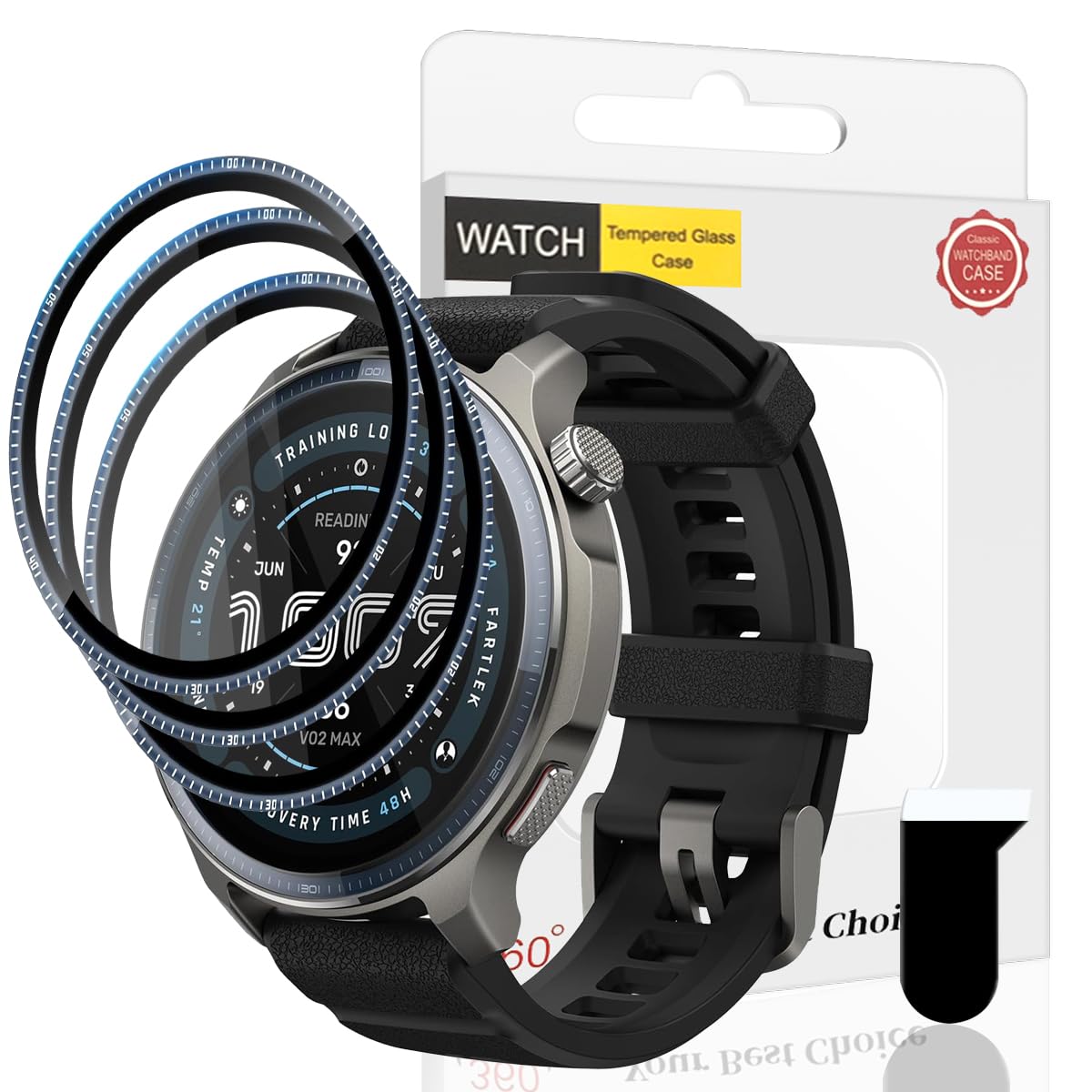 Protector de Pantalla para Amazfit Balance 2 | 3 Piezas TPU Protector Pantalla [No Cristal Templado] [Anti-Raspado] [Sin Burbujas] 3D Curvo Bordes Cobertura Completo