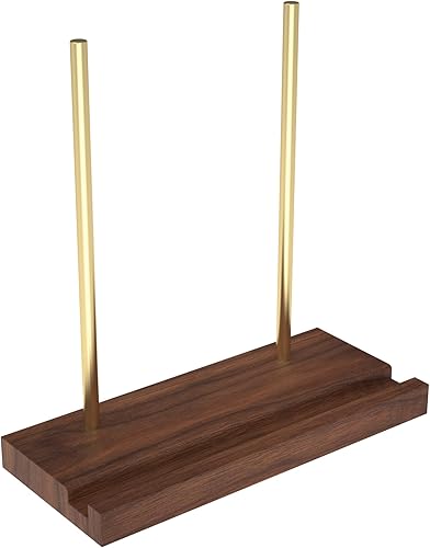 Miniatura 7 de simesove Soporte para discos de vinilo de mesa, soporte para discos de vinilo, diseño minimalista de nogal antideslizante (sección natural, 2)