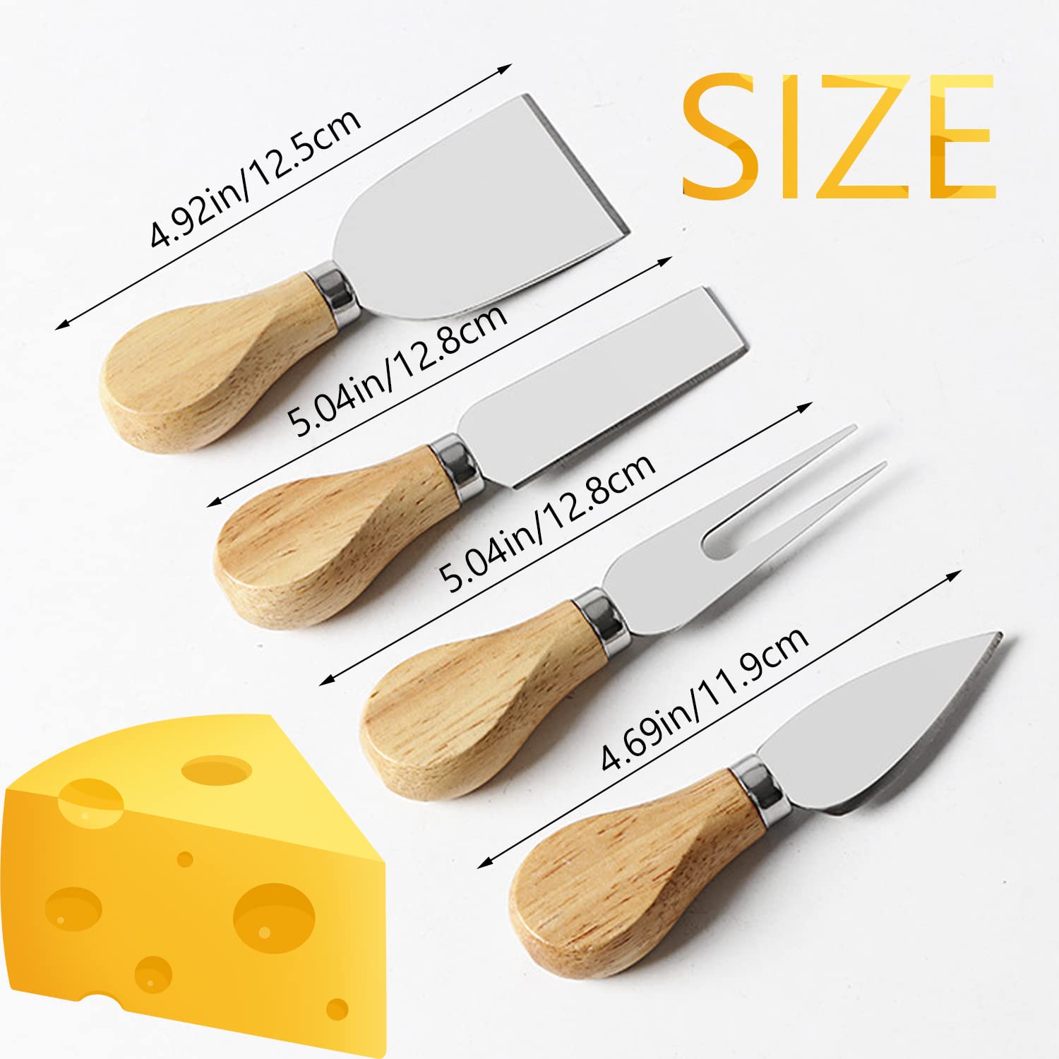 8 Pcs Cheese Knives Set,Mini Stainless Steel Cheese Slicer Ctuuer with