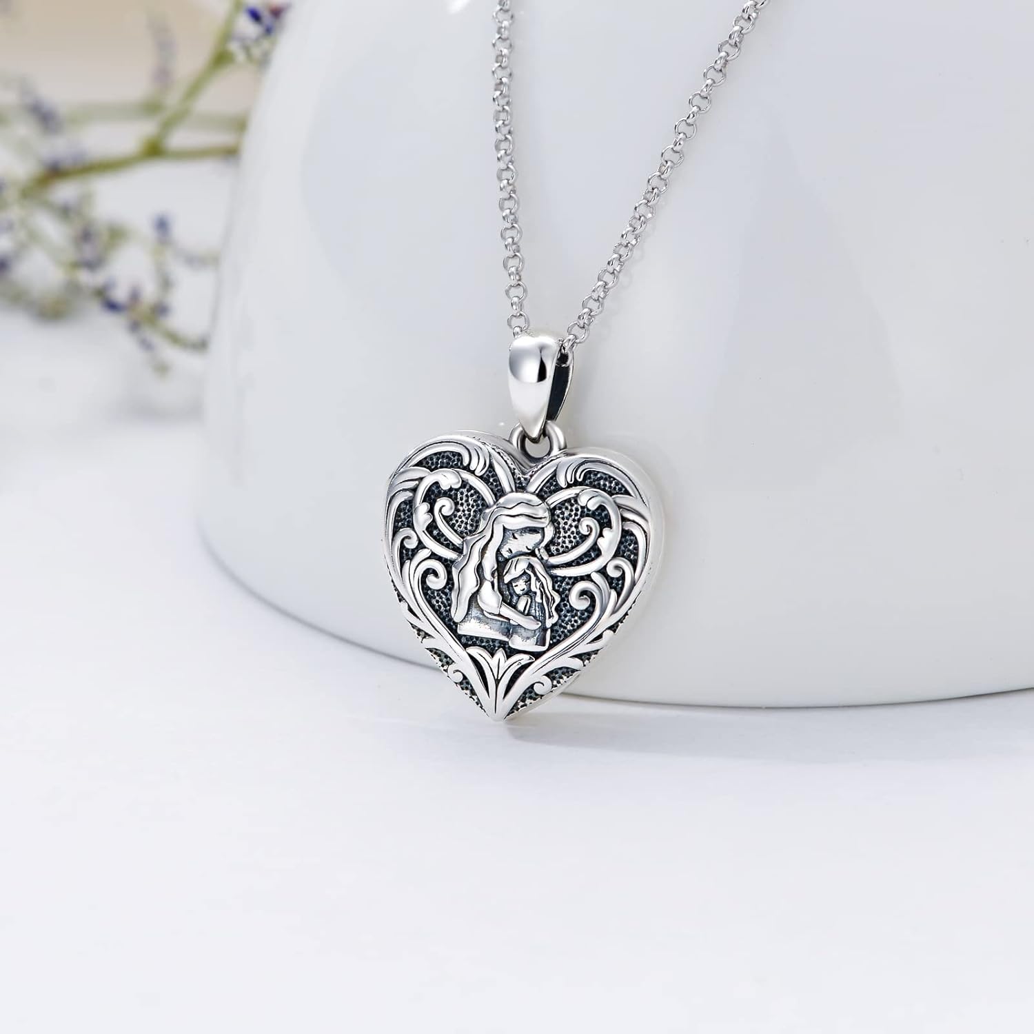 SOULMEET Personalized Heart Friendship Sisters/Mother Daughter/Brother Sister/Father Daughter Locket Necklace That Holds 2 Pictures Sterling Silver Photo Relationship Locket Gift - Image 2