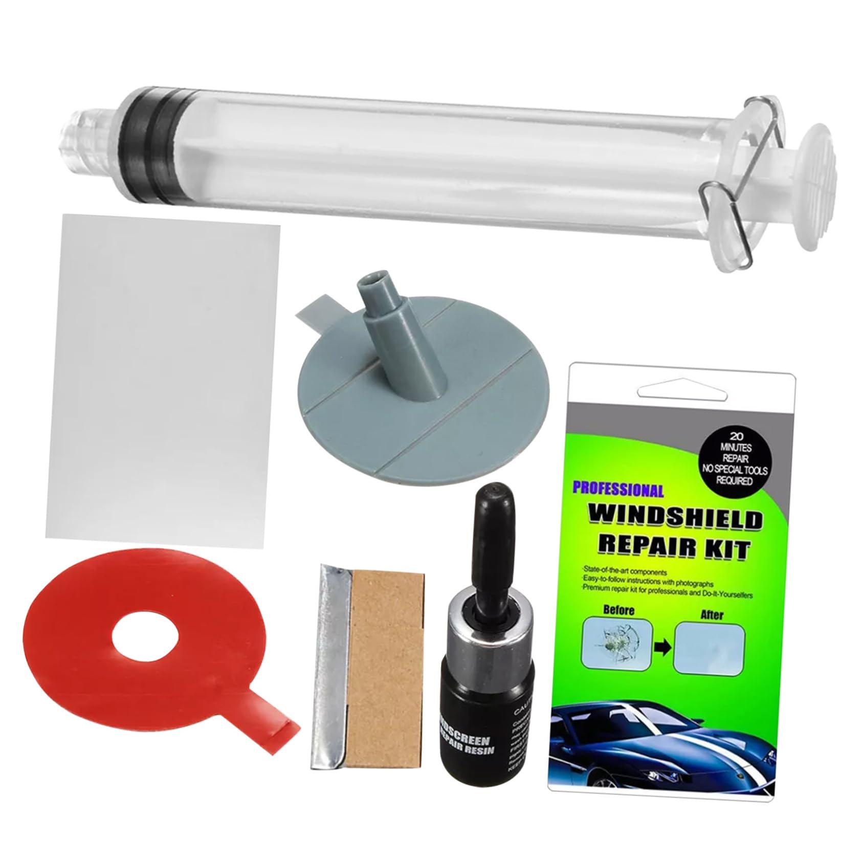 OSOLADY 1 Set Windshield Repair Kit Portable Auto Repair Tools Complete for Car Window Cracks Easy to Use Restores Transparency Versatile for Various Car Models