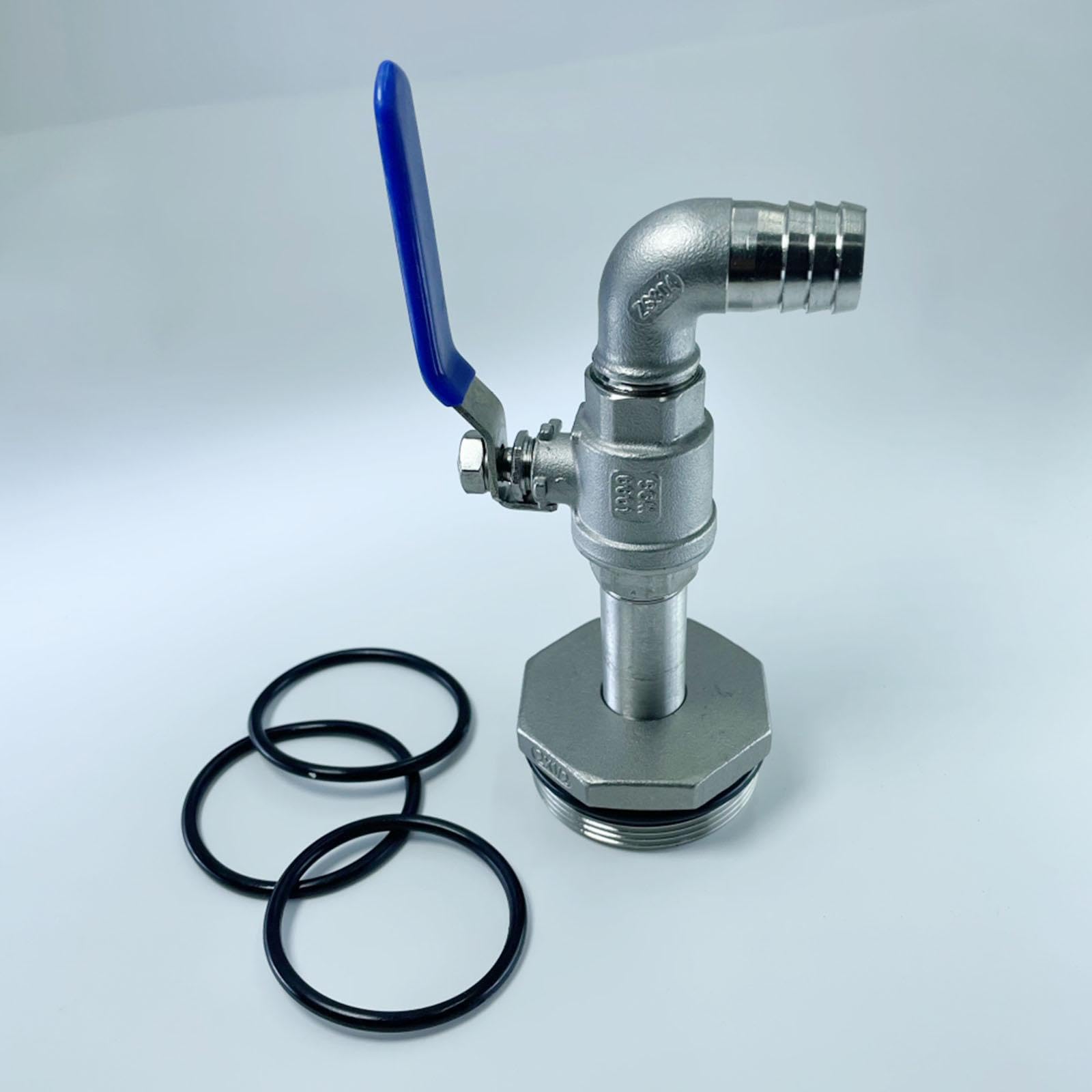 Grifo De Acero Inoxidable DN50 Para Barriles – Entrada De 2 Pulgadas, Con 3 Juntas Tóricas – Para Tambores De 200L, Agua O Aceite