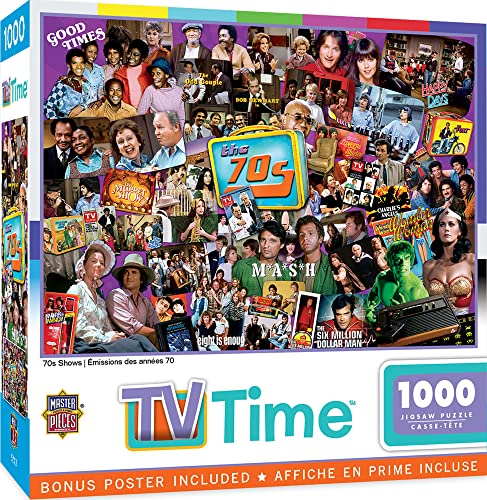 Masterpieces 1000 Piece Jigsaw Puzzle for Adults, Family, Or Kids – 70’s Television Shows – 19.25″x26.75″