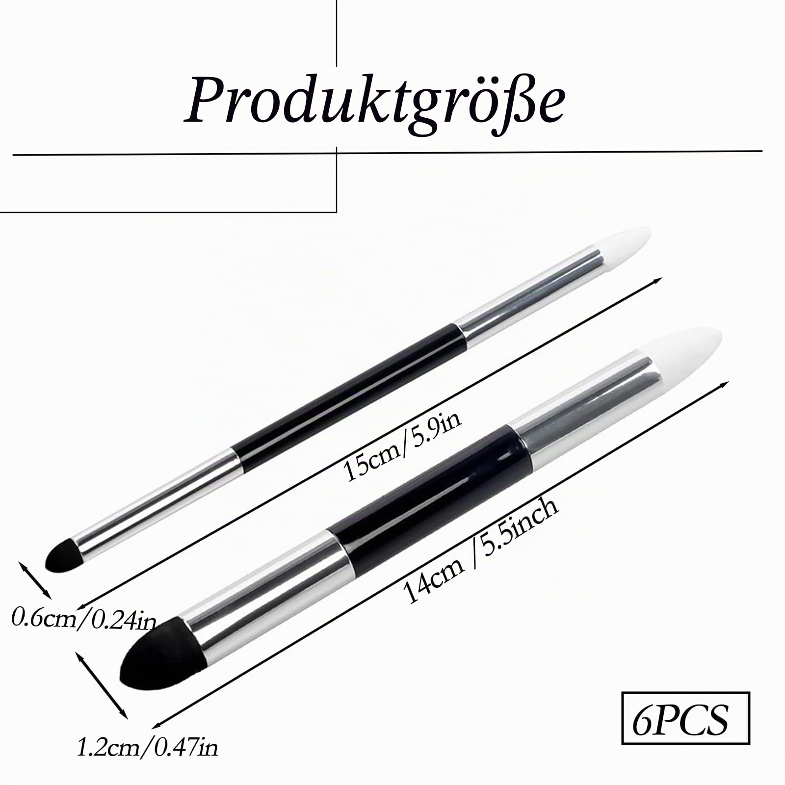 6-teiliges Künstler-Mischschwamm-Set mit Doppelspitze, wiederverwendbare Zeichenwerkzeuge zum Verblenden von Stumps, Pastellstiften und weichen Pastellkreiden