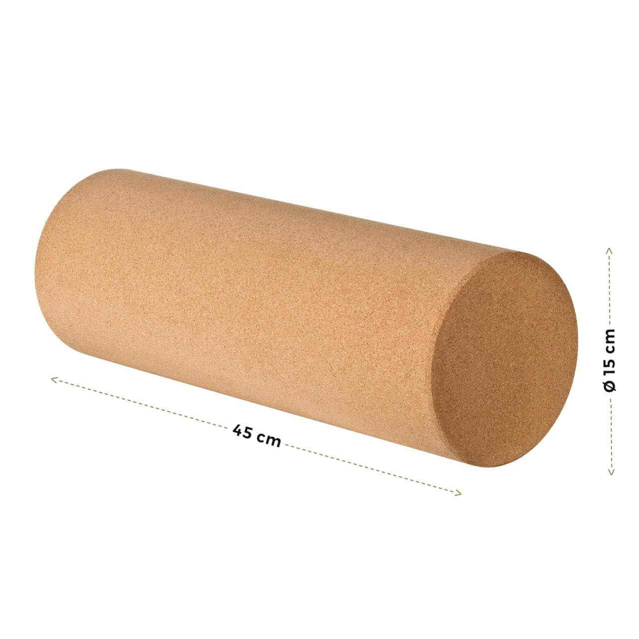 Faszien-Set 2-teilig aus natürlichem Kork – Korkrolle 45x15 cm & Massagekugel 7 cm für Selbstmassage, Faszienmassage, Muskelregeneration & funktionelles Training | Nachhaltiges Massage-Set aus Kork