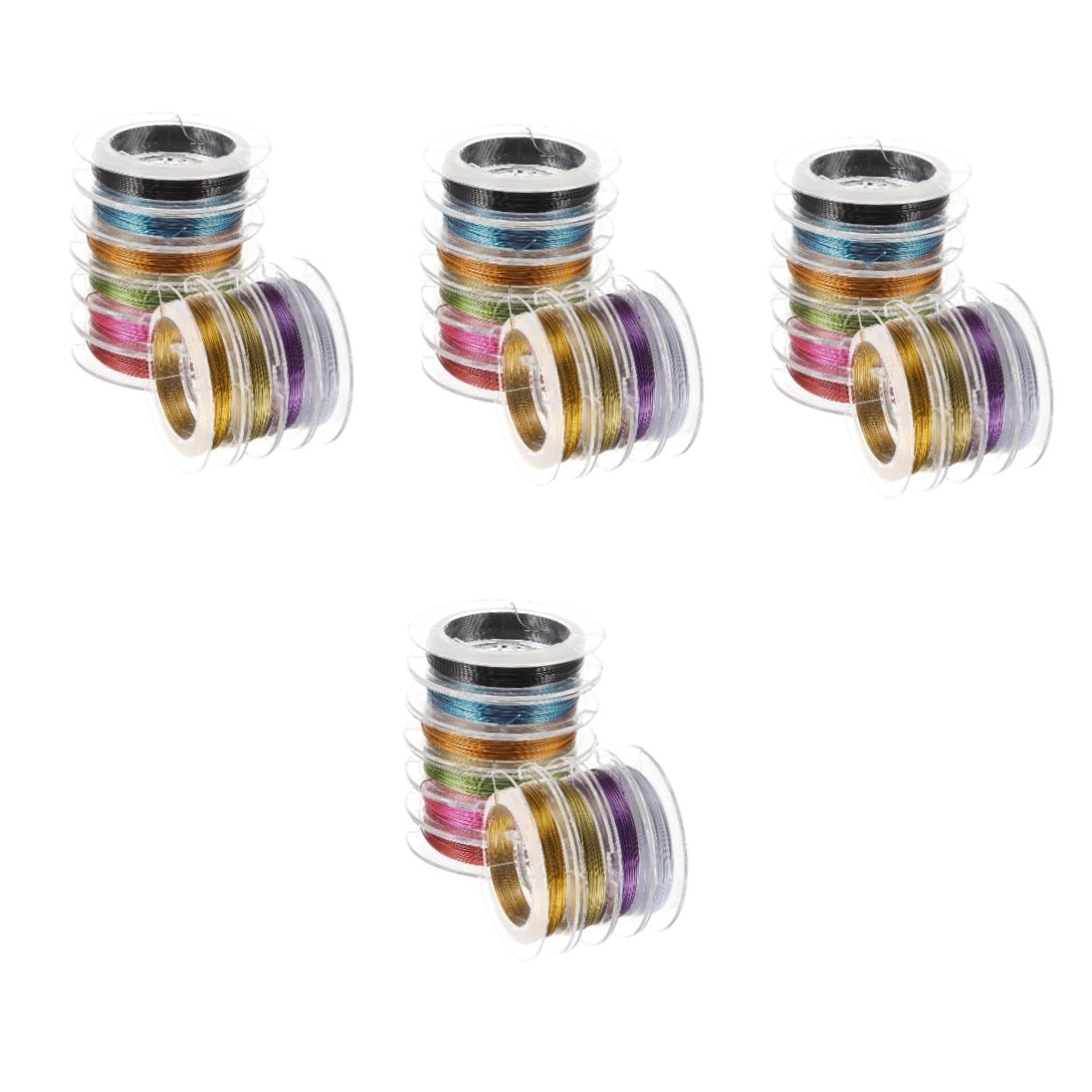 Uonlytech 4 Sätze Multifunktionales Schmuckdraht Metall Tragbarer Basteldraht für Diy Bead Projekte und Schmuckherstellung für Kreative Bastelarbeiten und Haaraccessoires