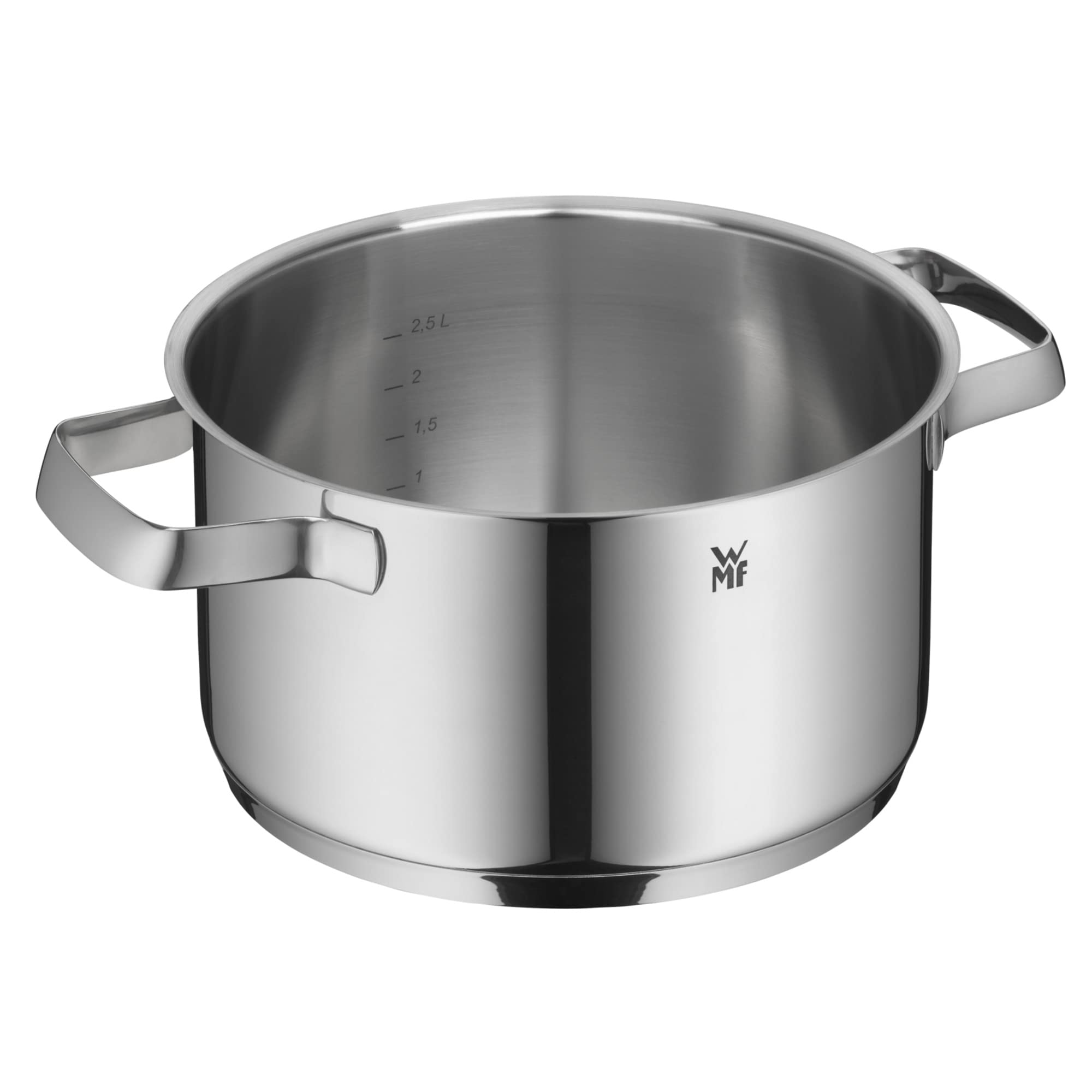 WMF Belmonte Kochtopf groß 20cm, Glasdeckel, Fleischtopf Induktion 3,3l, Cromargan Edelstahl poliert, unbeschichtet