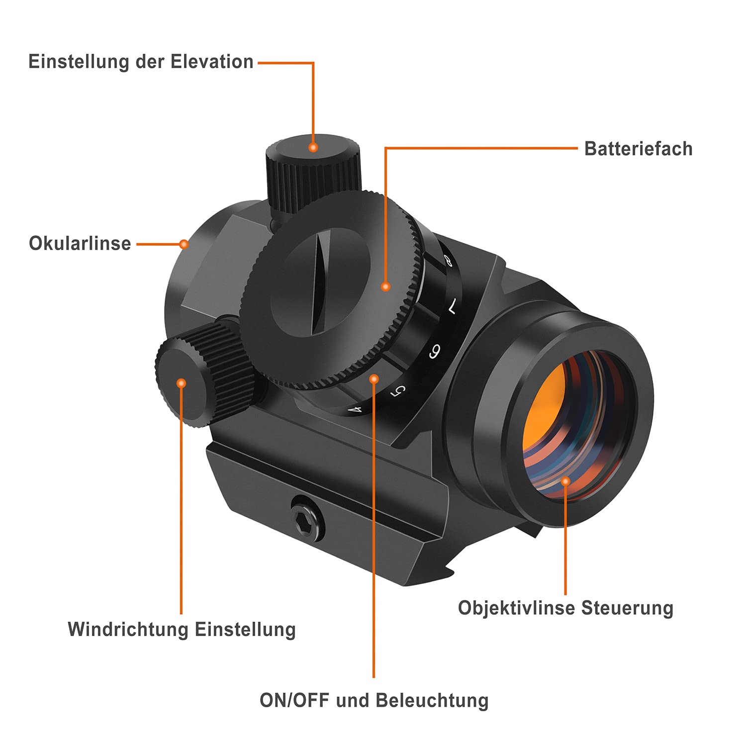 Feyachi RDS-25 Red Dot Visier 4 MOA Rotpunktvisier Gewehr Zielfernrohr Airsoft Visier mit 1 Zoll Riser Mount für Jagd, Softair Pistole
