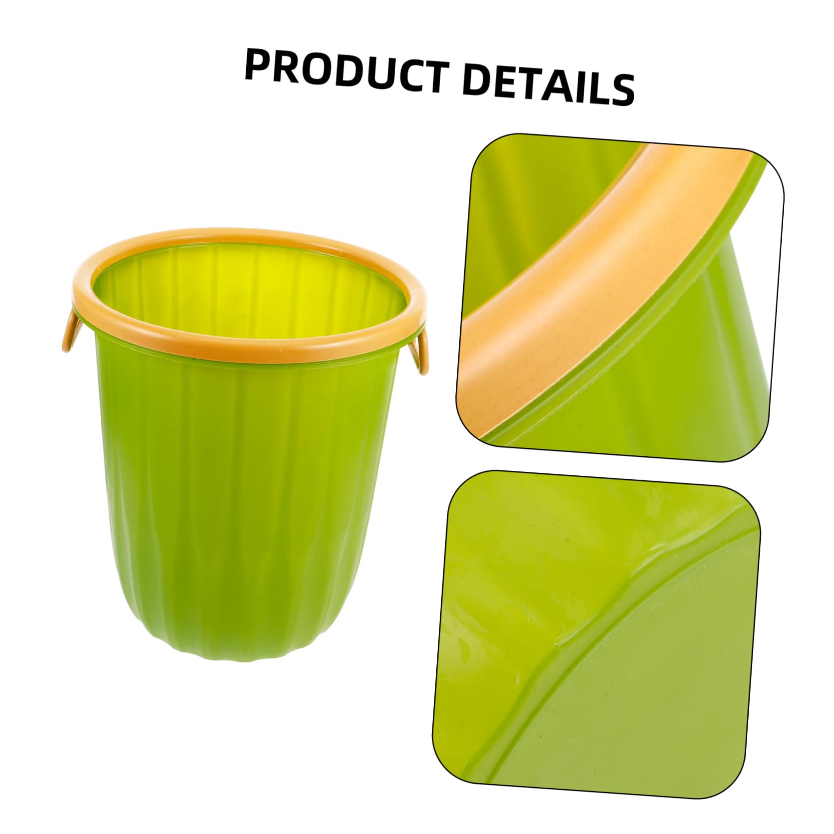Poubelle de Chambre en Plastique Vert Grosse Capacité et Anneau de Compression, Facile à Nettoyer, pour Salles de Bain et Dortoirs