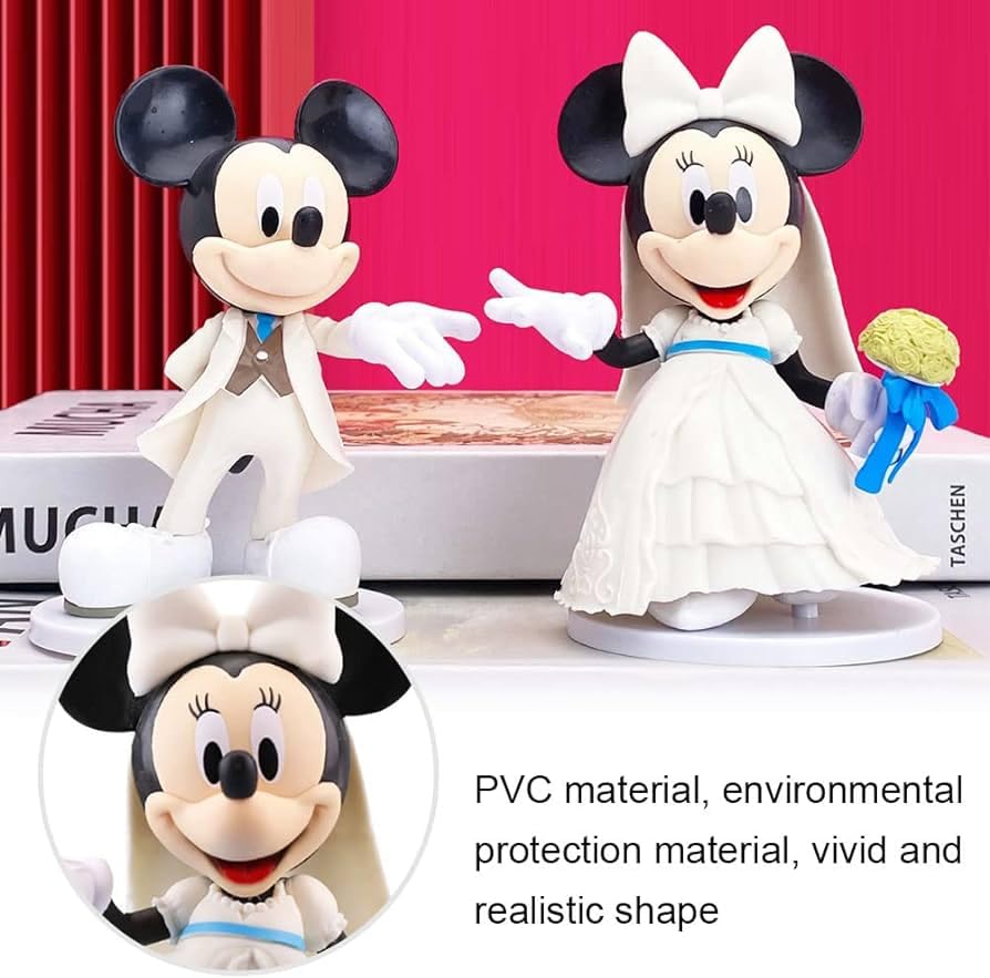 RareGets Cute 11cm Mickey & Minnie Mouse Figures - Set of 2